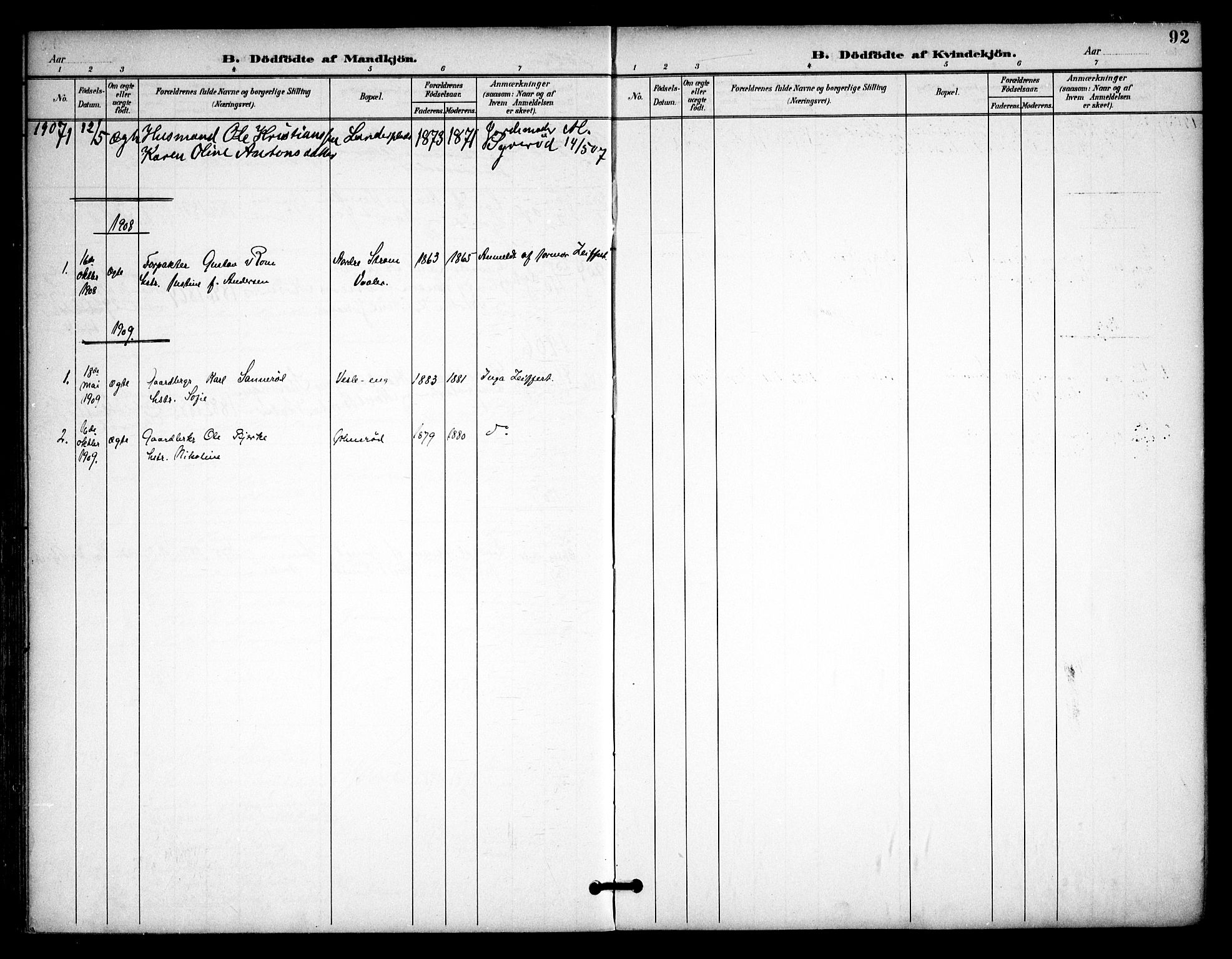 Våler prestekontor Kirkebøker, AV/SAO-A-11083/F/Fa/L0011: Parish register (official) no. I 11, 1893-1909, p. 92