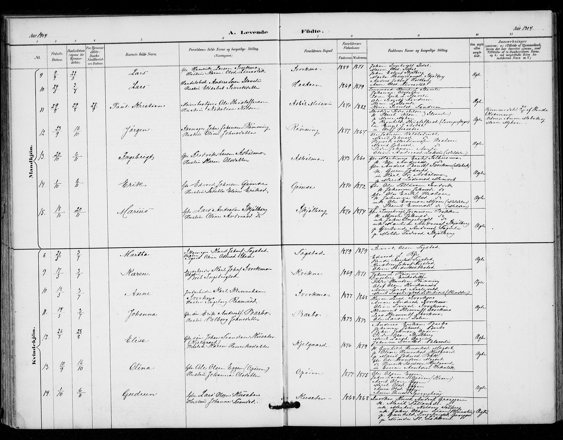 Ministerialprotokoller, klokkerbøker og fødselsregistre - Sør-Trøndelag, SAT/A-1456/671/L0841: Parish register (official) no. 671A03, 1893-1915