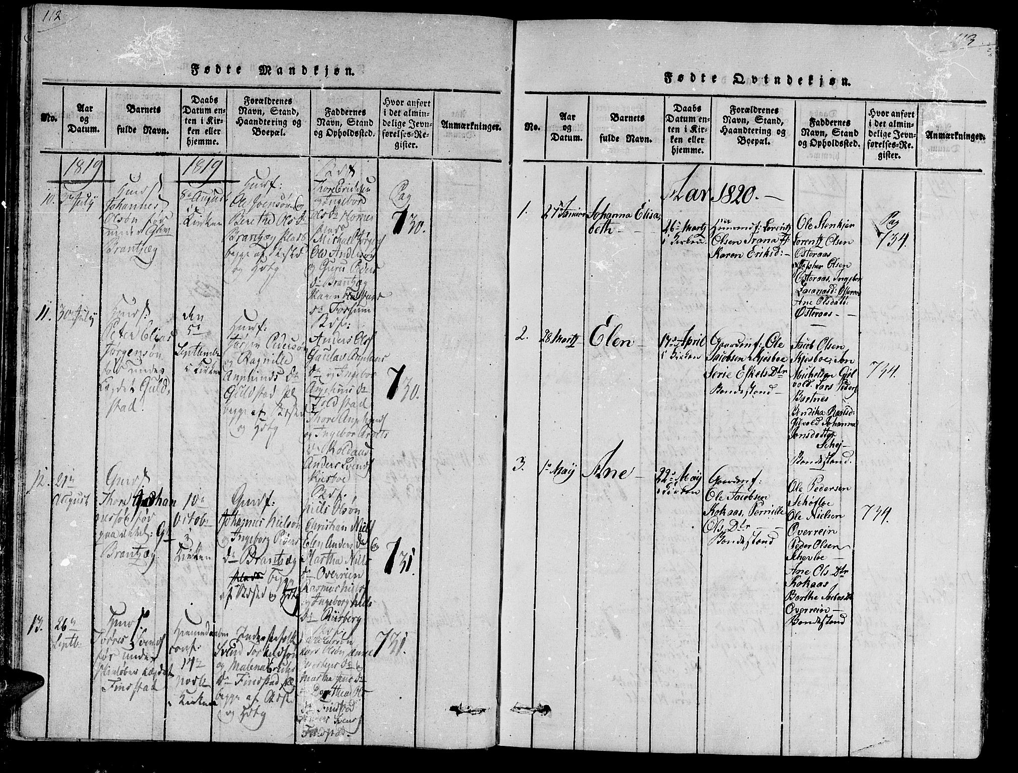 Ministerialprotokoller, klokkerbøker og fødselsregistre - Nord-Trøndelag, SAT/A-1458/735/L0333: Parish register (official) no. 735A04 /2, 1816-1825, p. 112-113