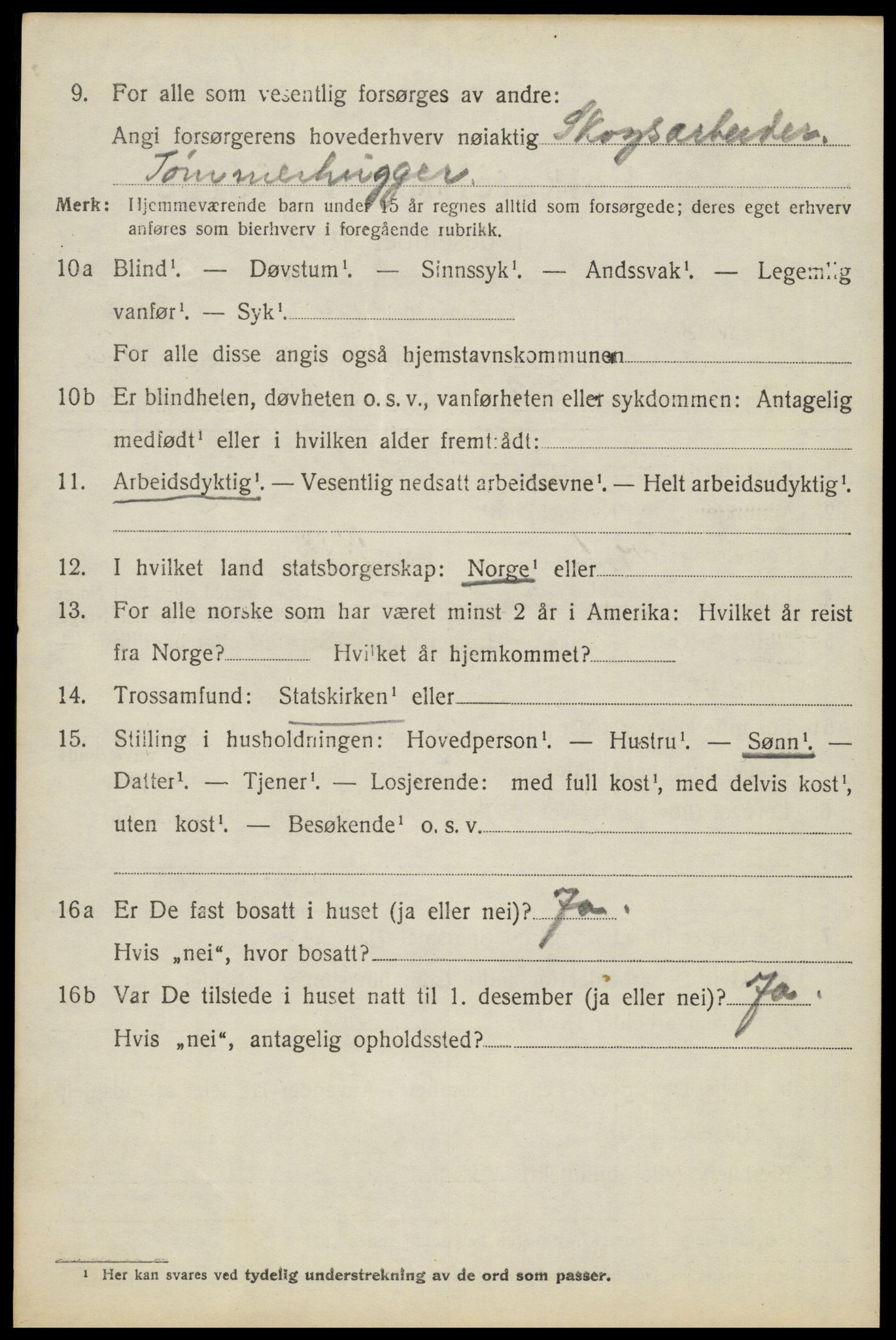 SAH, 1920 census for Elverum, 1920, p. 23300