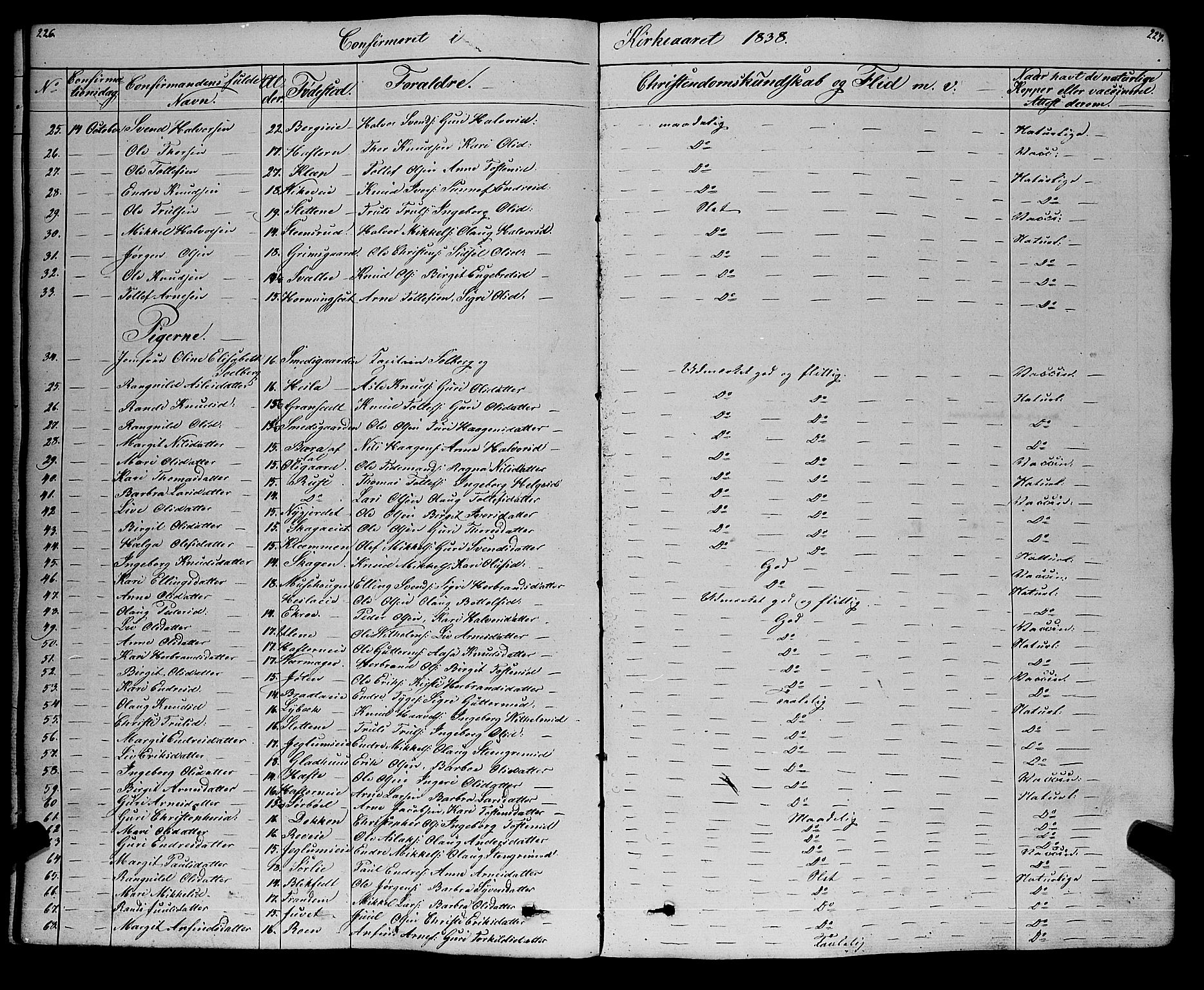 Gol kirkebøker, AV/SAKO-A-226/F/Fa/L0002: Parish register (official) no. I 2, 1837-1863, p. 226-227