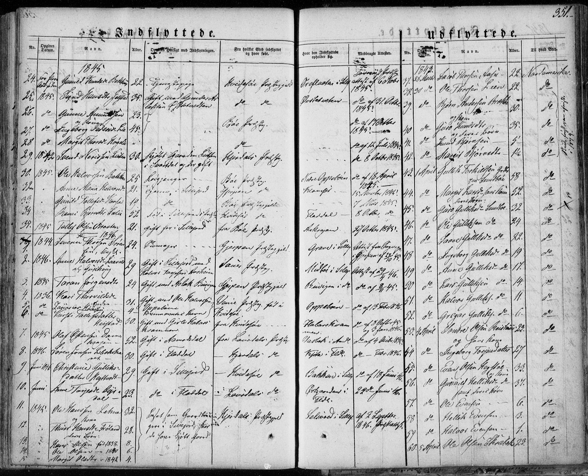 Seljord kirkebøker, SAKO/A-20/F/Fa/L0011: Parish register (official) no. I 11, 1831-1849, p. 351