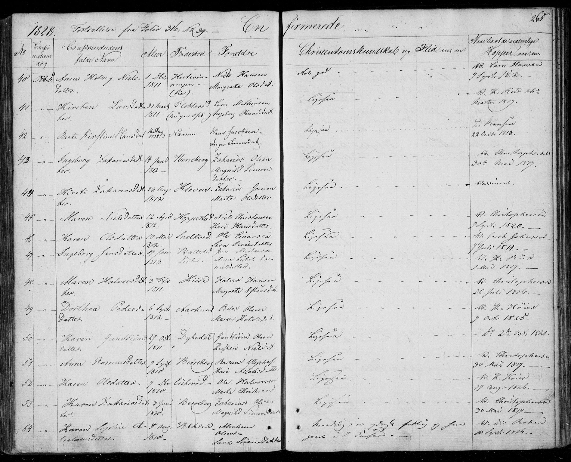 Gjerpen kirkebøker, SAKO/A-265/F/Fa/L0005: Parish register (official) no. I 5, 1823-1829, p. 265
