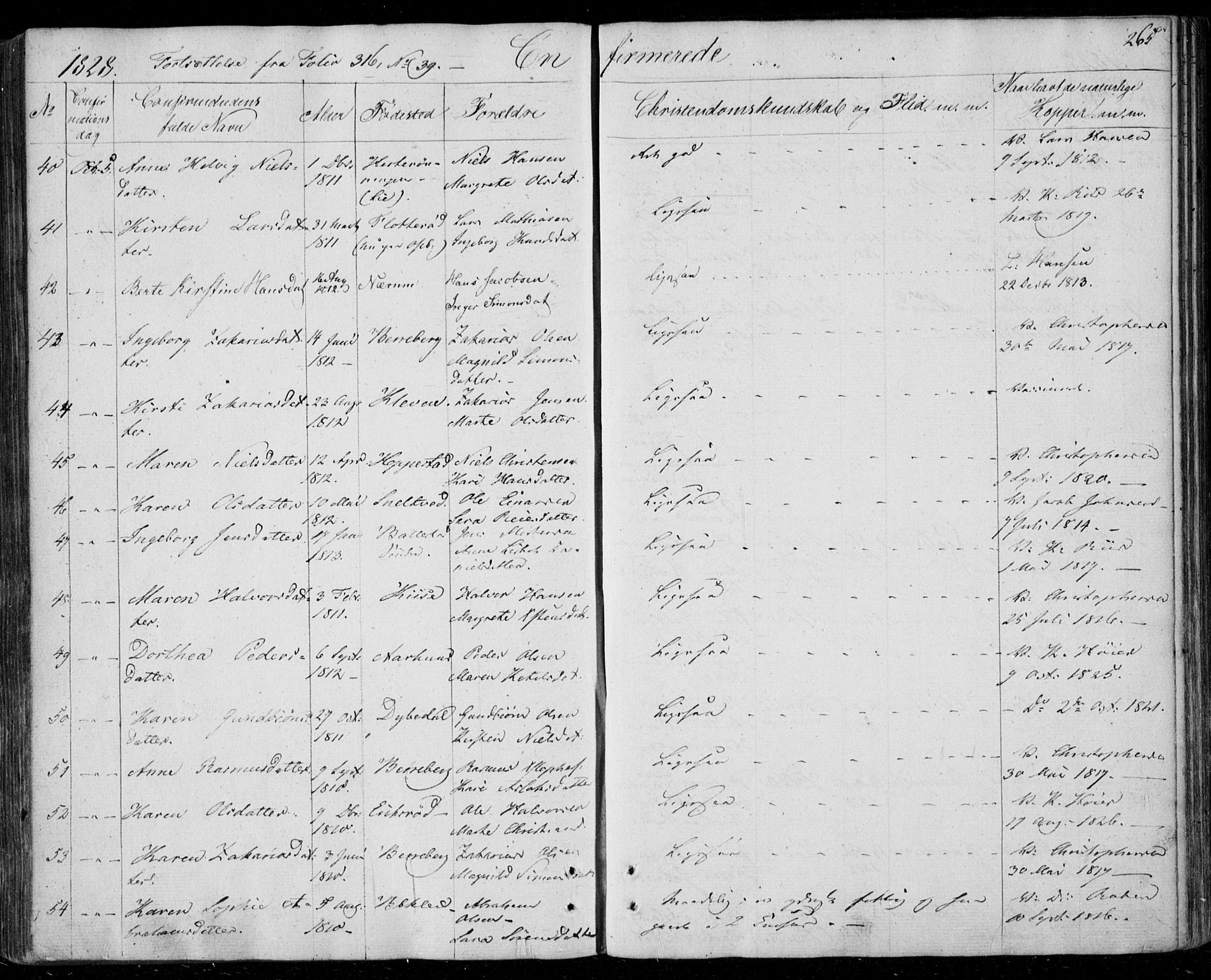 Gjerpen kirkebøker, AV/SAKO-A-265/F/Fa/L0005: Parish register (official) no. I 5, 1823-1829, p. 265