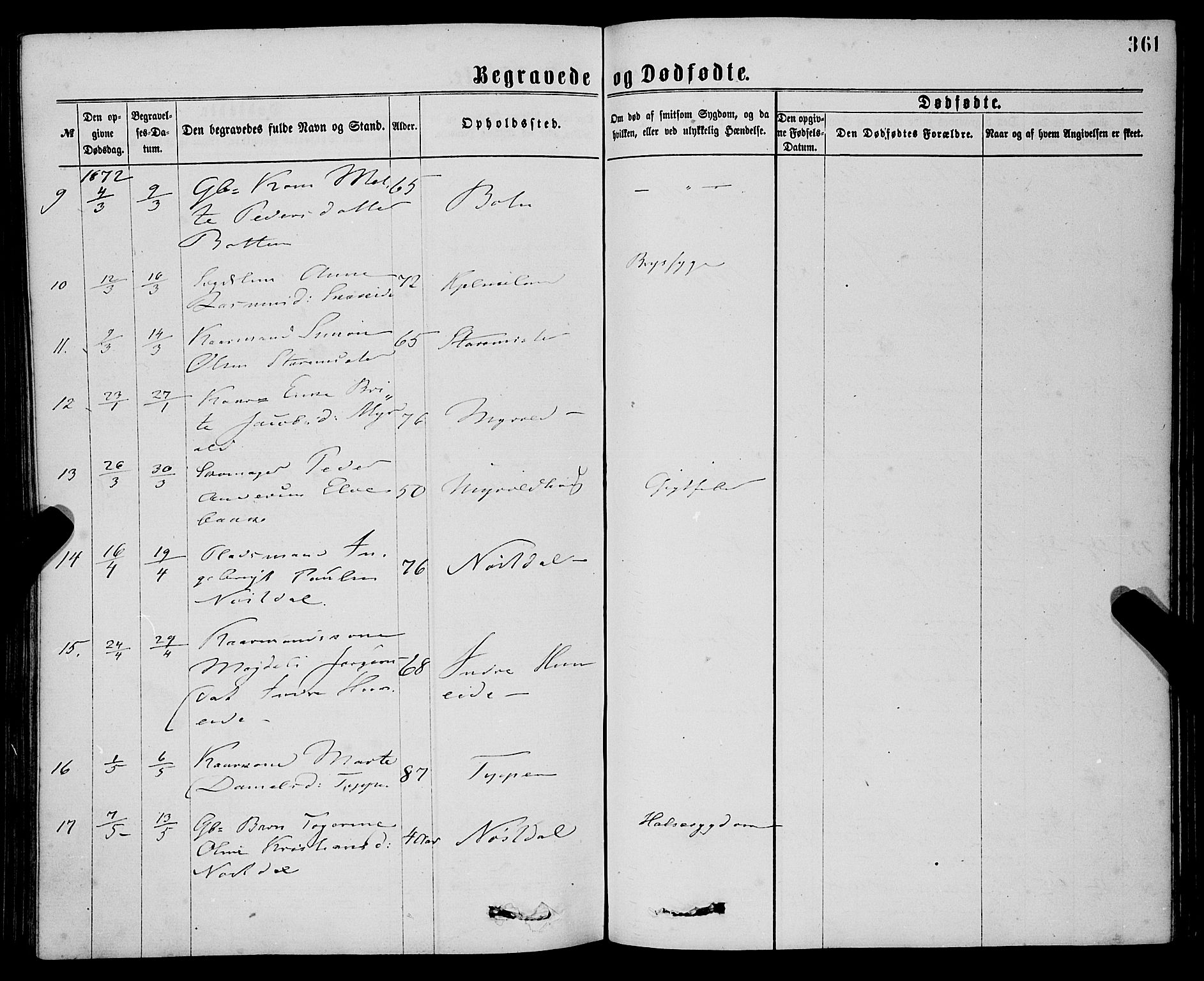 Eid sokneprestembete, AV/SAB-A-82301/H/Haa/Haaa/L0010: Parish register (official) no. A 10, 1867-1878, p. 361