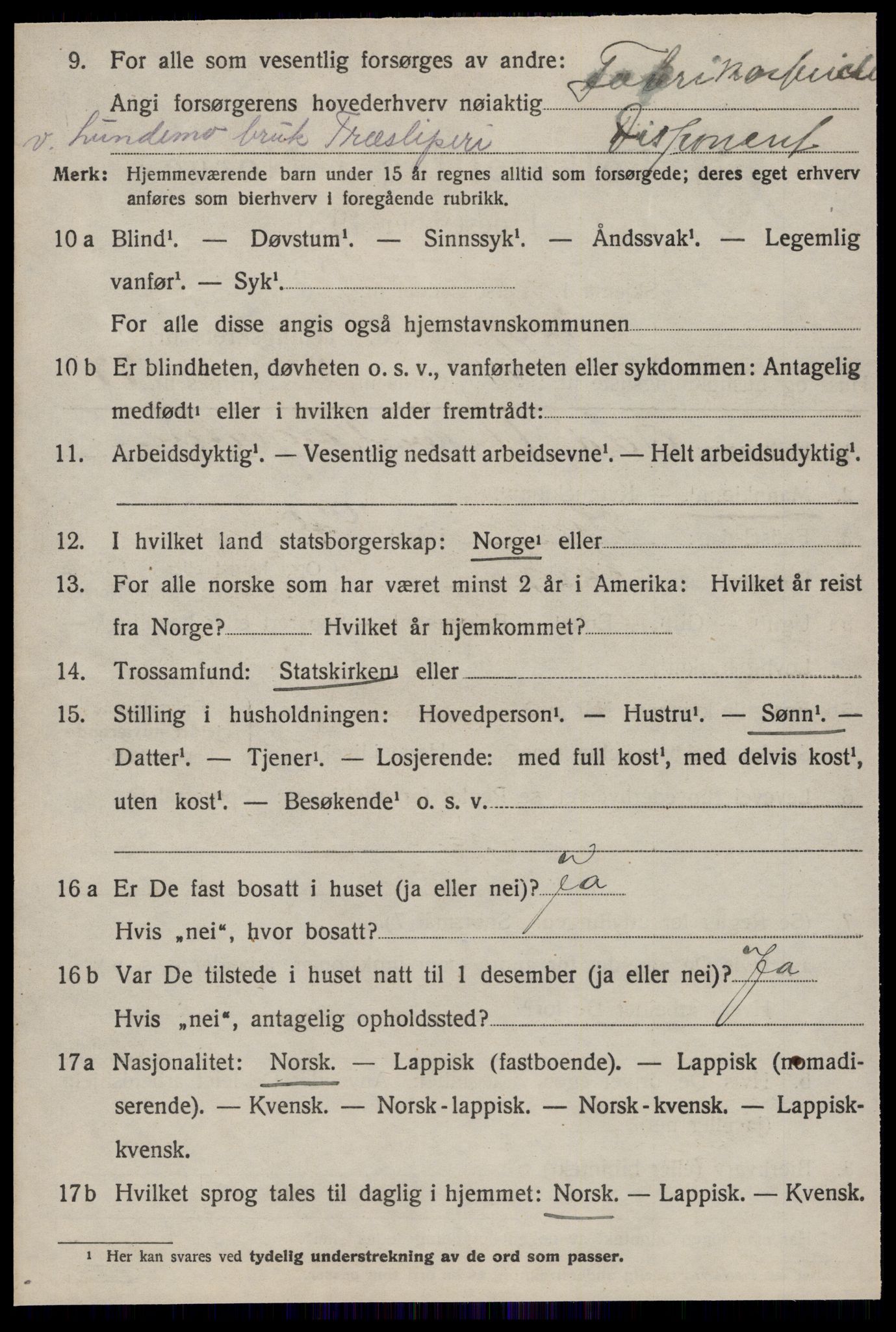 SAT, 1920 census for Horg, 1920, p. 1645