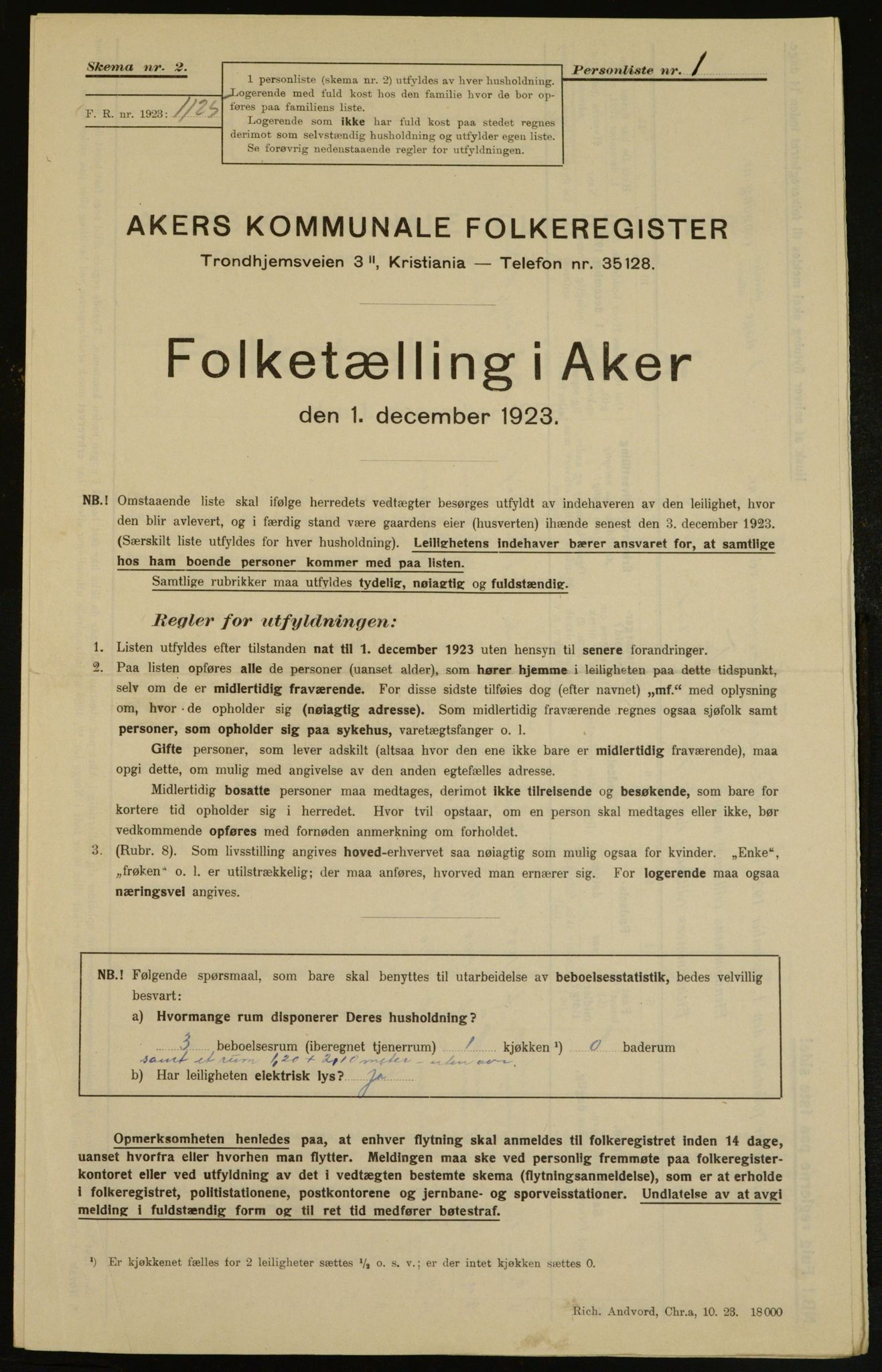 , Municipal Census 1923 for Aker, 1923, p. 6774