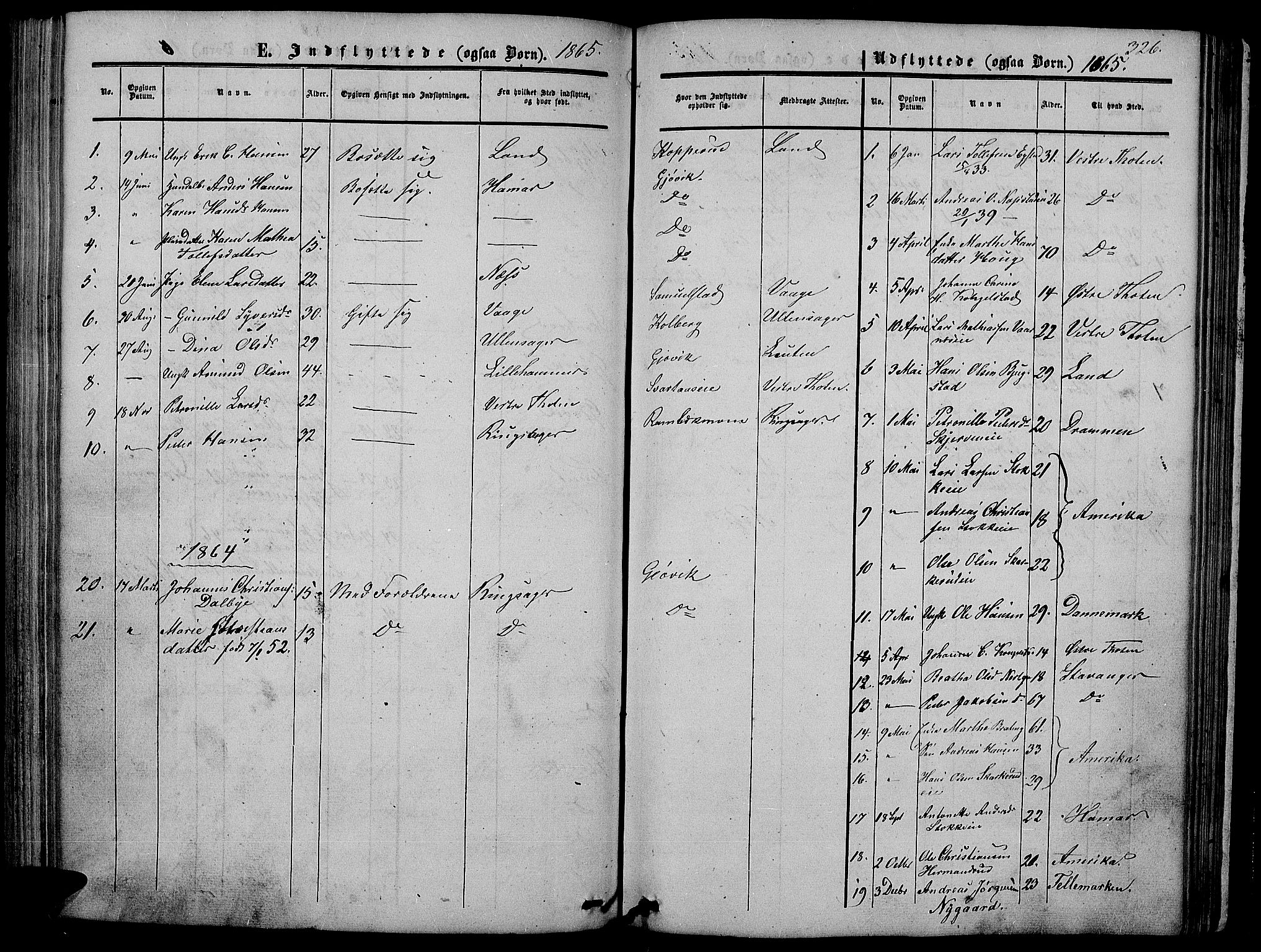 Vardal prestekontor, SAH/PREST-100/H/Ha/Hab/L0005: Parish register (copy) no. 5, 1854-1868, p. 326