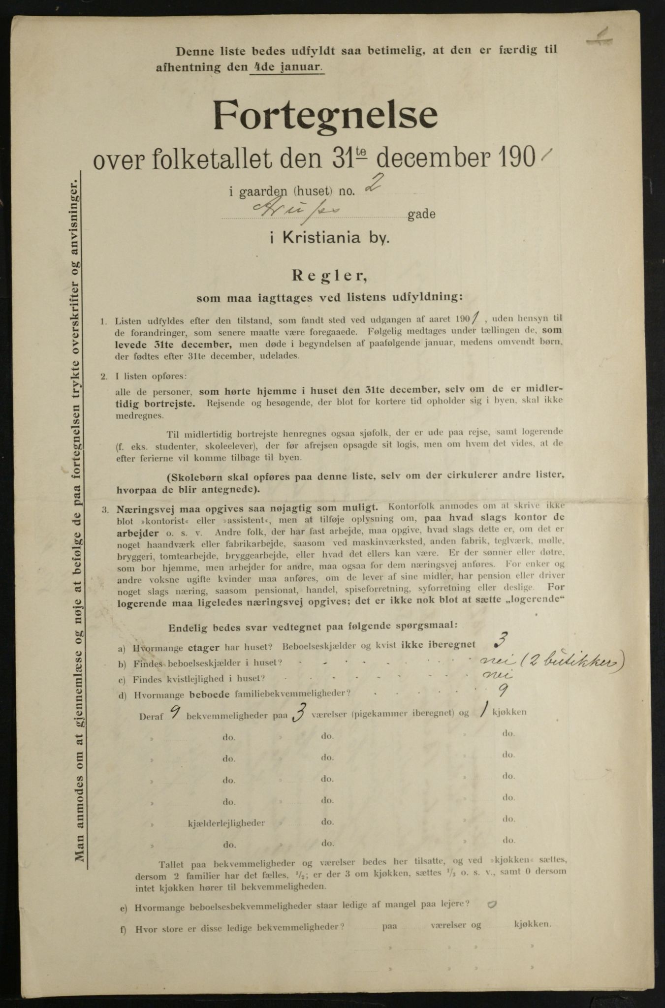 OBA, Municipal Census 1901 for Kristiania, 1901, p. 424