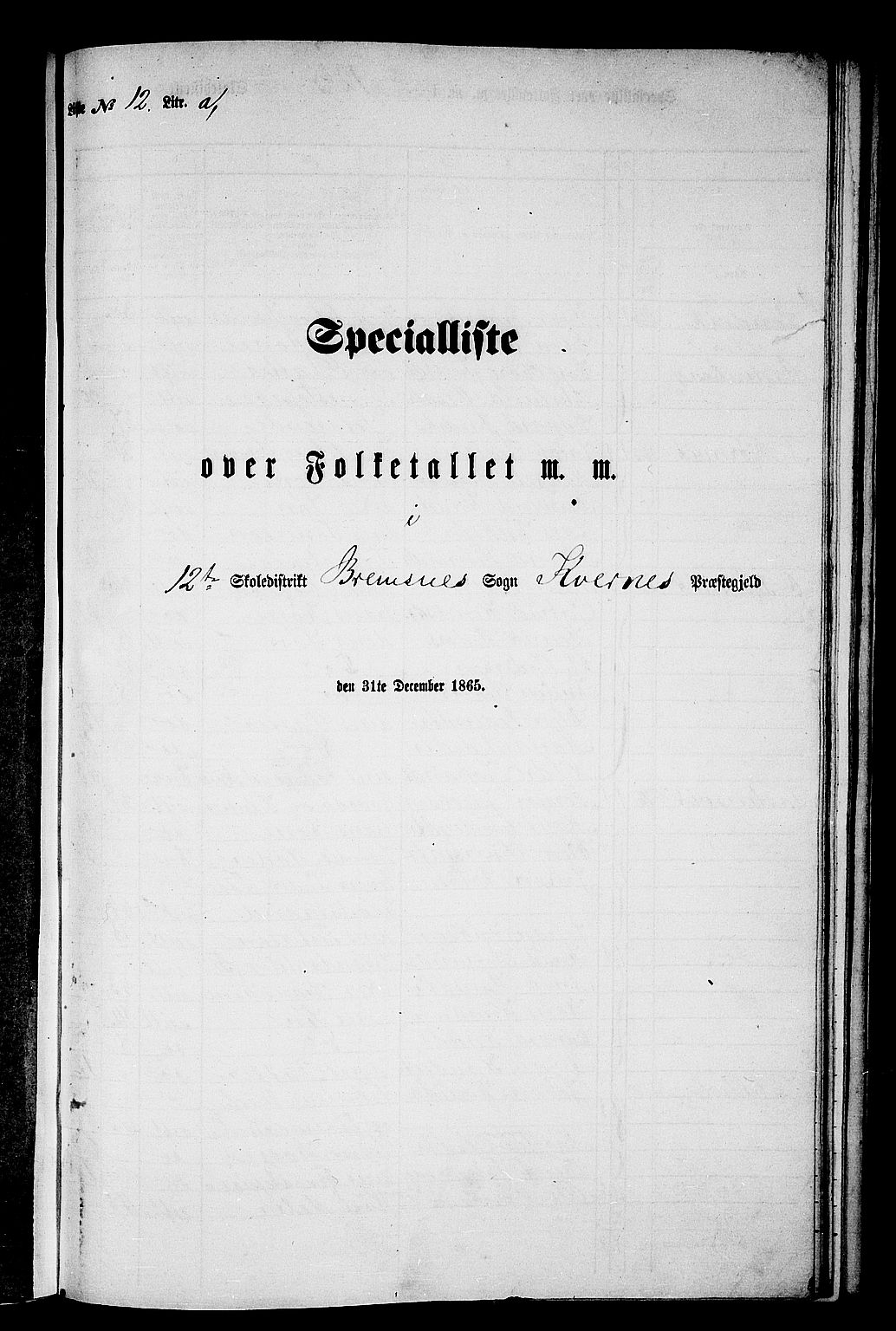 RA, 1865 census for Kvernes, 1865, p. 213