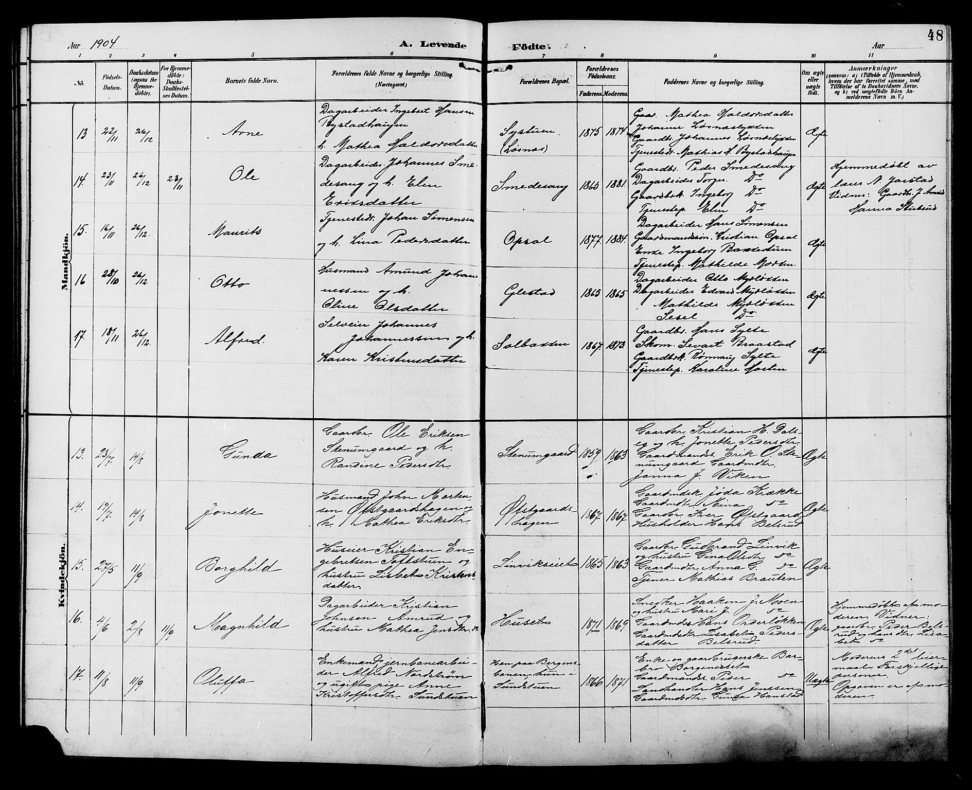 Ringebu prestekontor, AV/SAH-PREST-082/H/Ha/Hab/L0007: Parish register (copy) no. 7, 1890-1910, p. 48