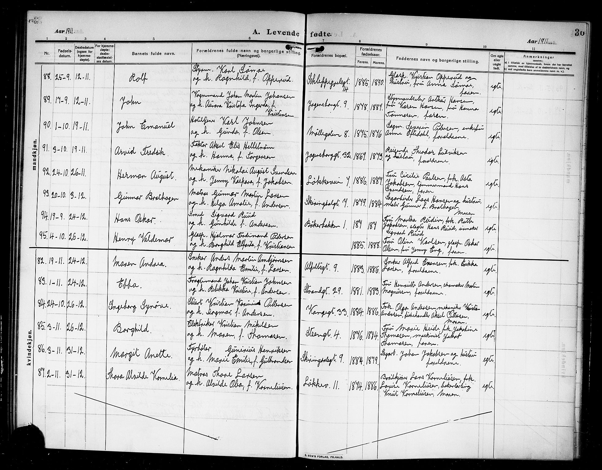 Larvik kirkebøker, AV/SAKO-A-352/G/Ga/L0008: Parish register (copy) no. I 8, 1909-1920, p. 36
