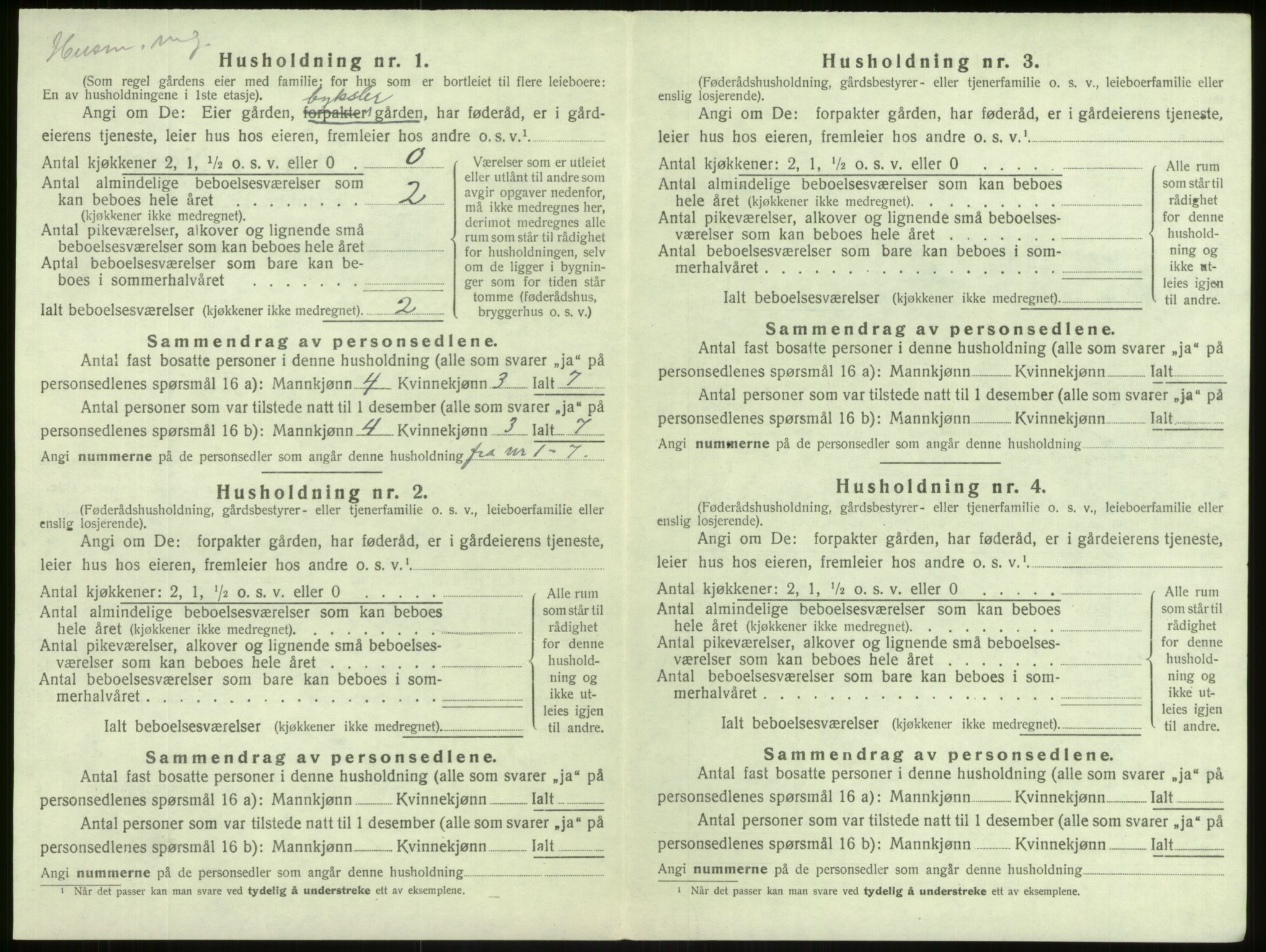 SAB, 1920 census for Årdal, 1920, p. 342