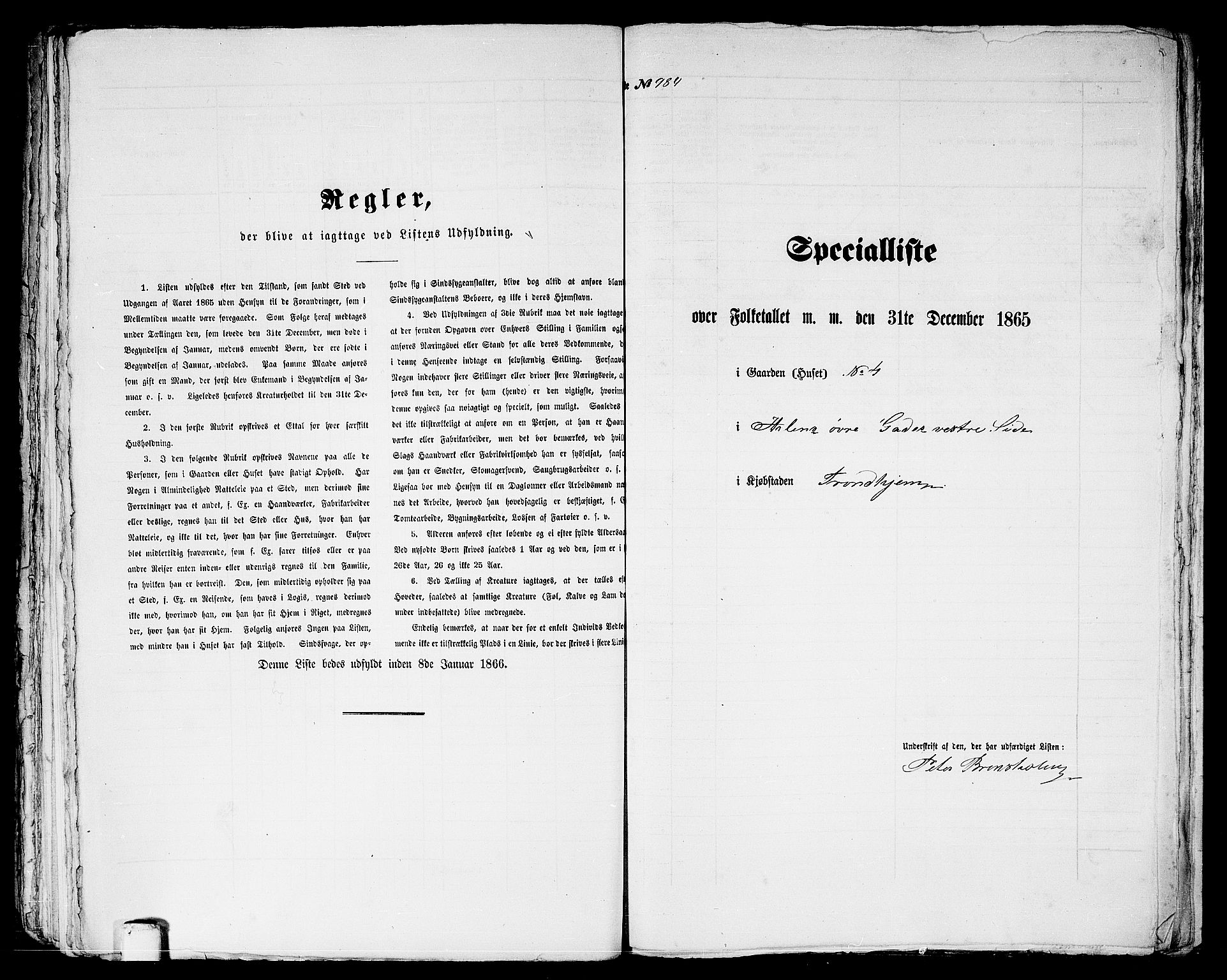 RA, 1865 census for Trondheim, 1865, p. 2047