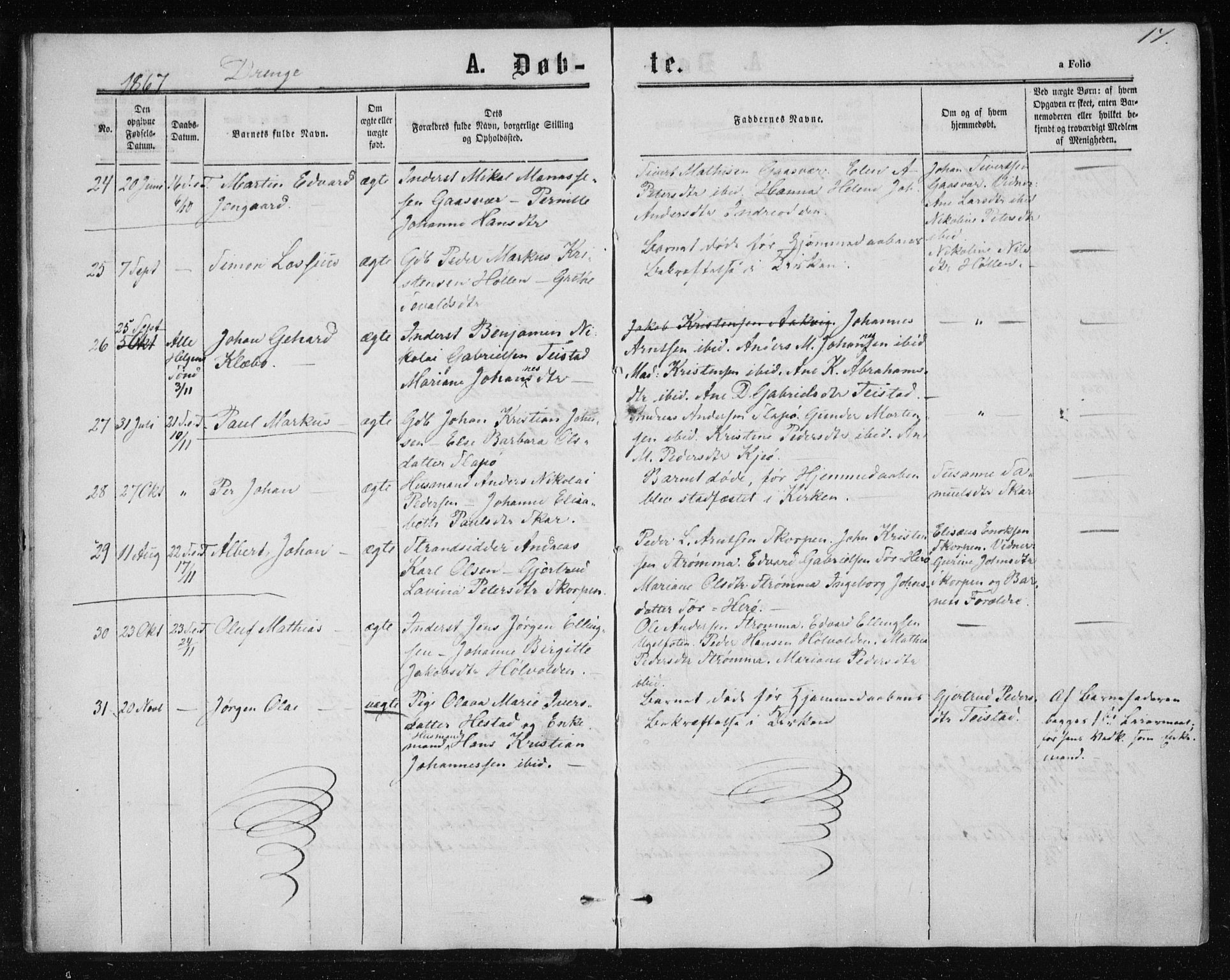 Ministerialprotokoller, klokkerbøker og fødselsregistre - Nordland, AV/SAT-A-1459/834/L0505: Parish register (official) no. 834A03, 1862-1871, p. 17