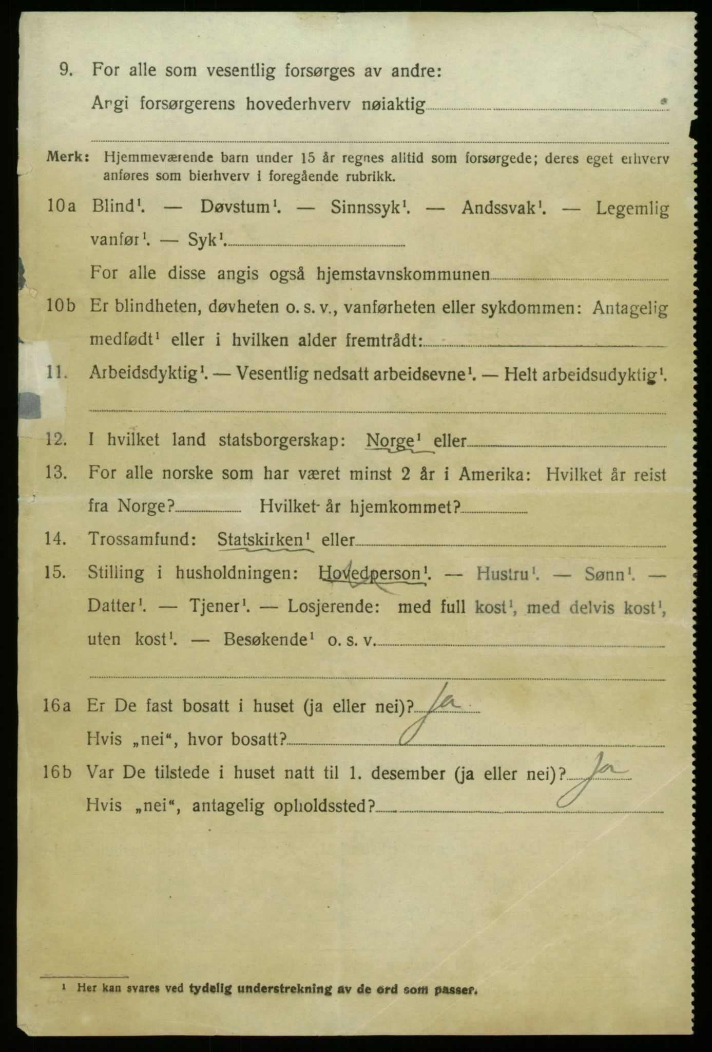 SAB, 1920 census for Bruvik, 1920, p. 6909