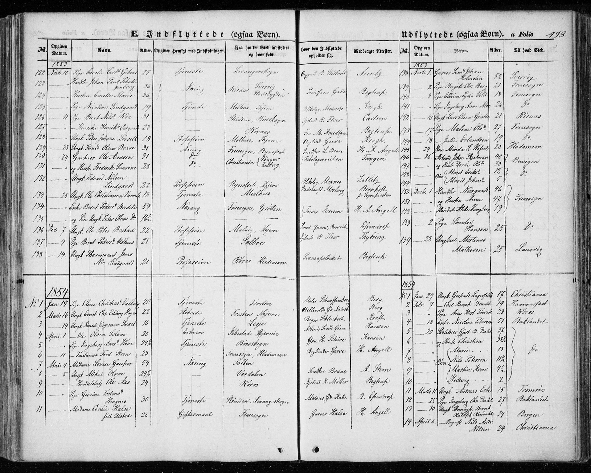 Ministerialprotokoller, klokkerbøker og fødselsregistre - Sør-Trøndelag, AV/SAT-A-1456/601/L0051: Parish register (official) no. 601A19, 1848-1857, p. 493