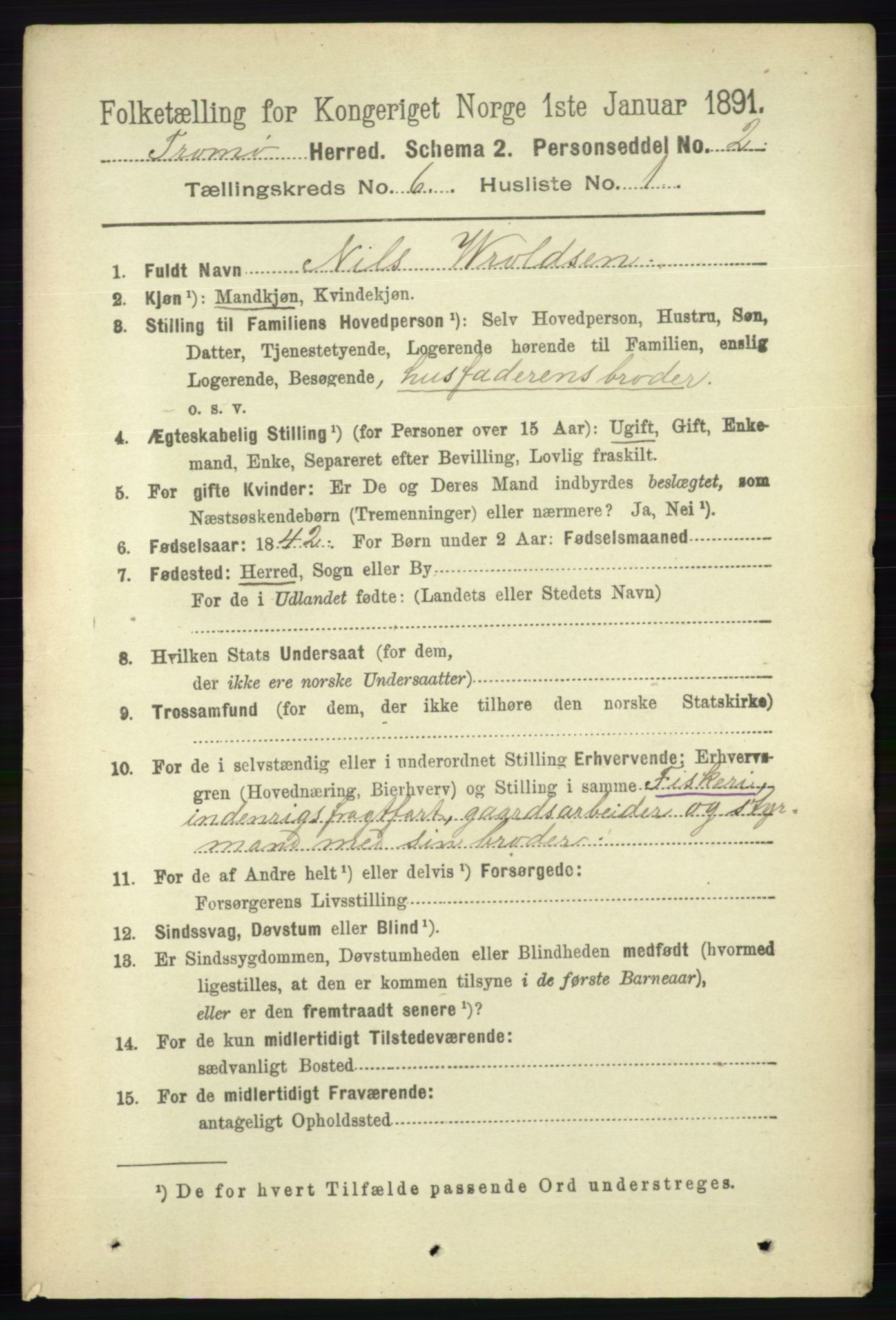 RA, 1891 census for 0921 Tromøy, 1891, p. 2867