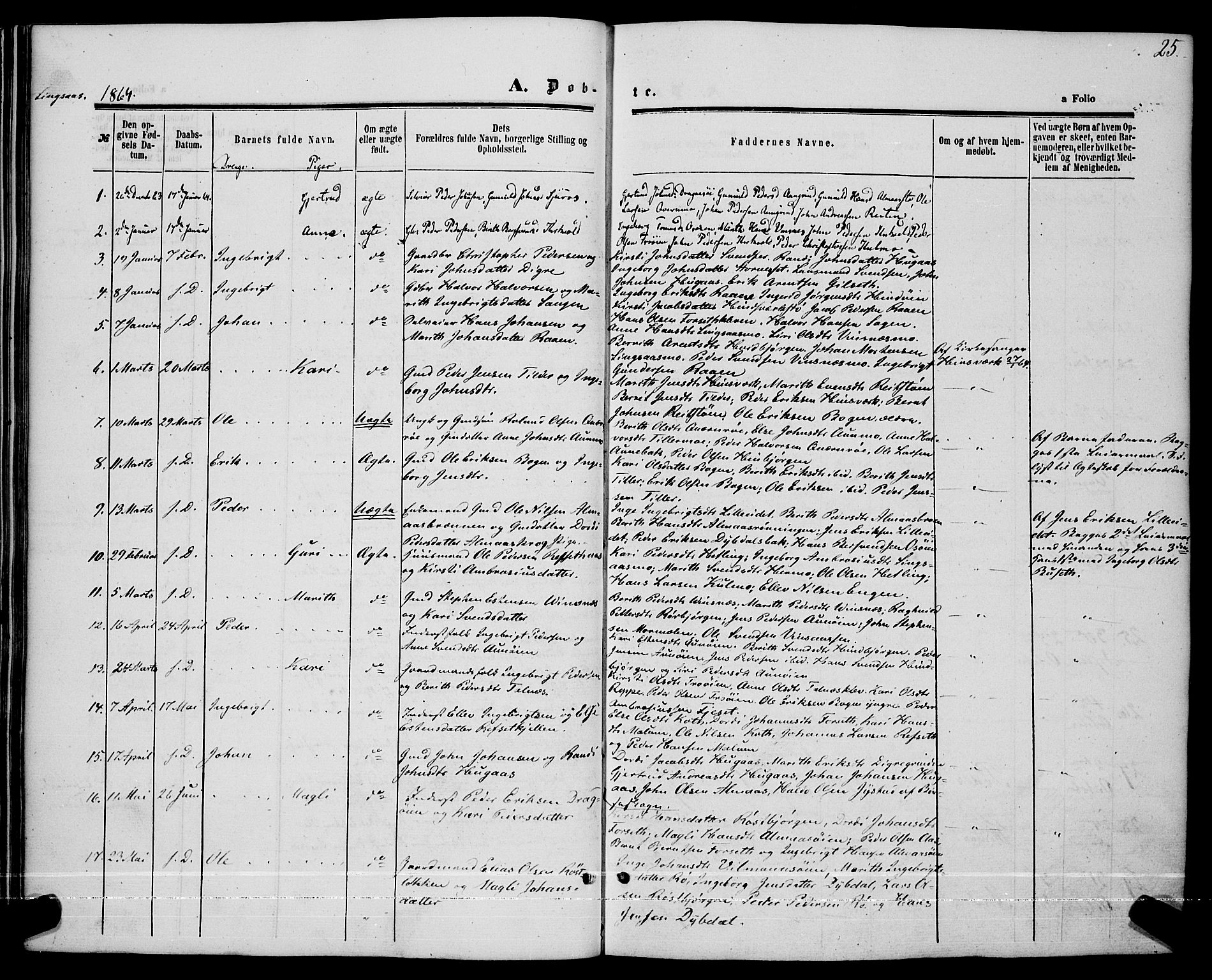 Ministerialprotokoller, klokkerbøker og fødselsregistre - Sør-Trøndelag, SAT/A-1456/685/L0967: Parish register (official) no. 685A07 /2, 1860-1869, p. 25