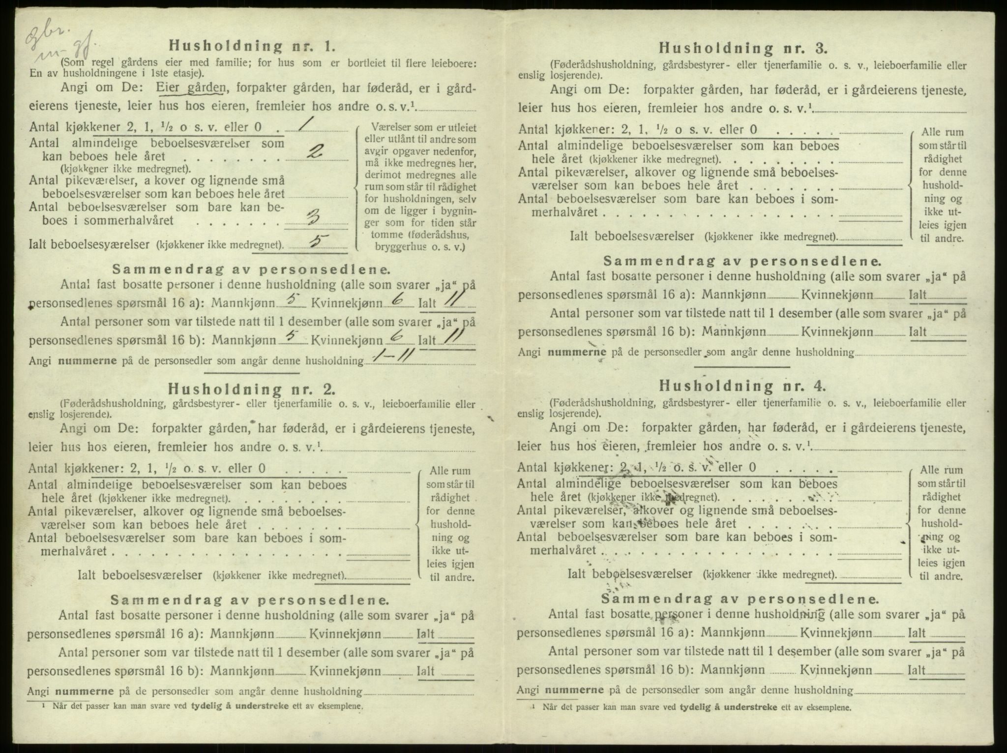 SAB, 1920 census for Stryn, 1920, p. 292