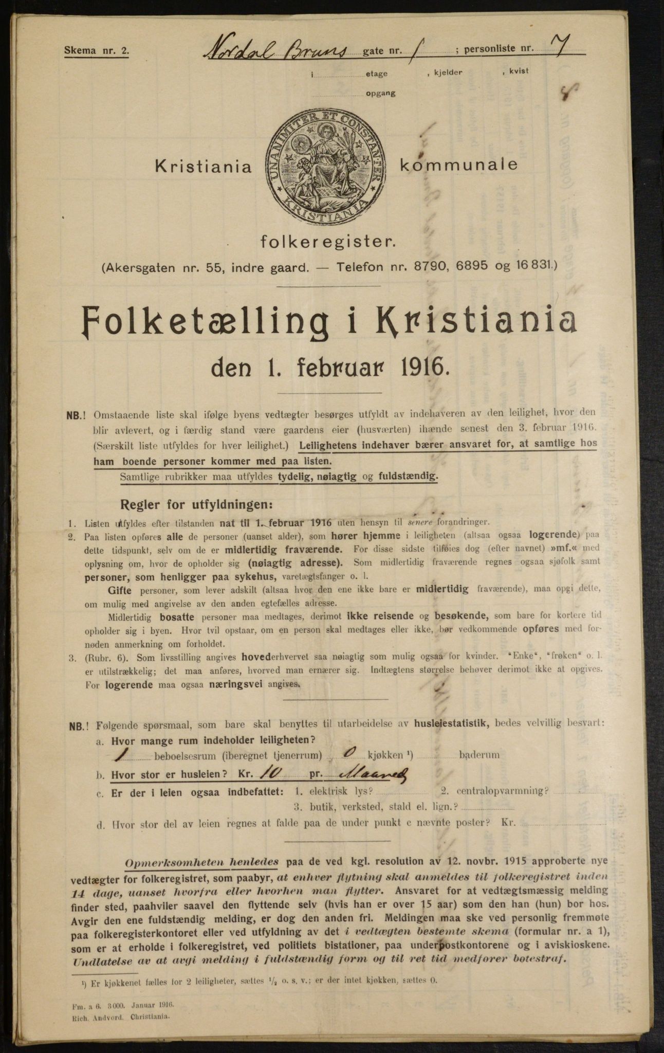 OBA, Municipal Census 1916 for Kristiania, 1916, p. 73899