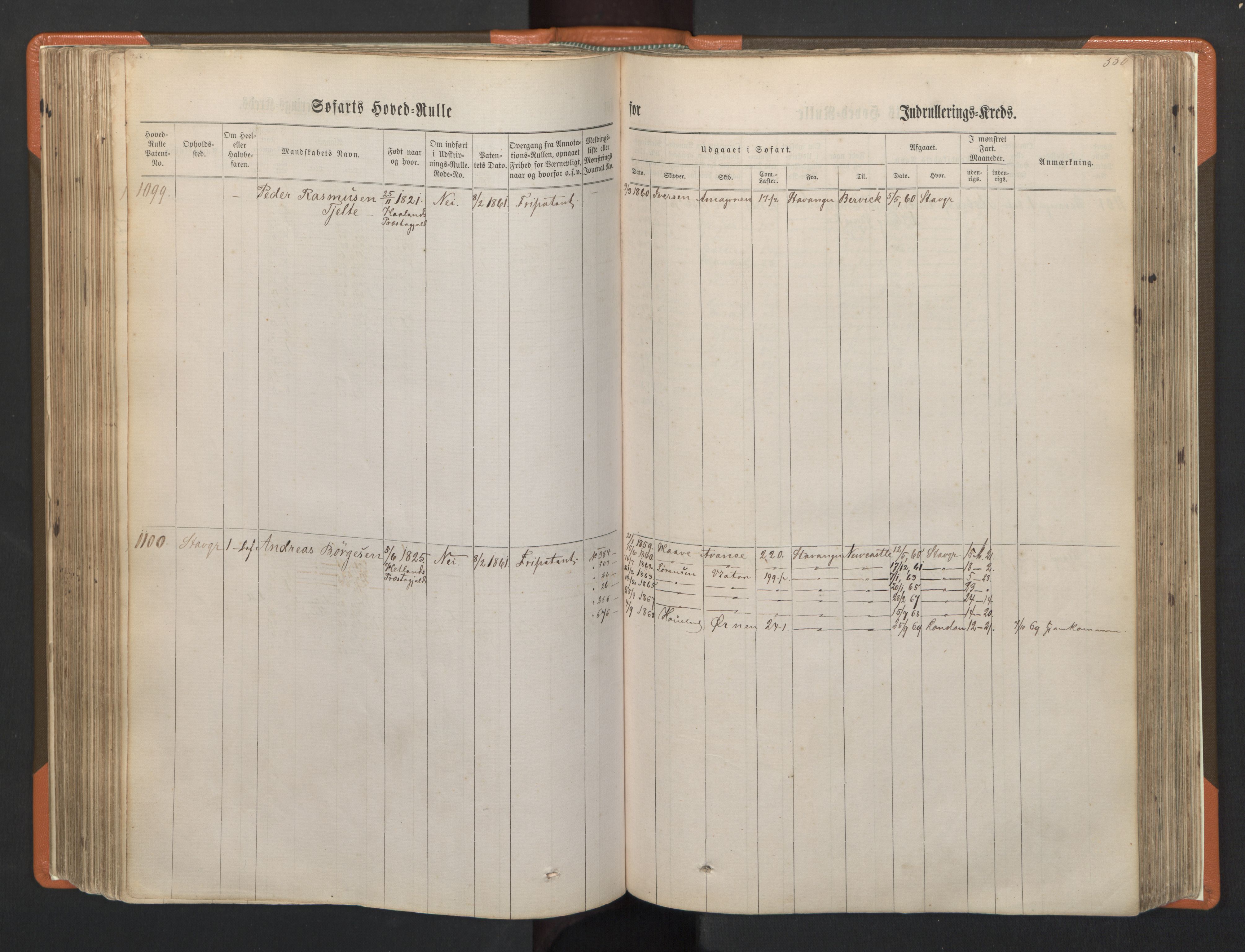 Stavanger sjømannskontor, AV/SAST-A-102006/F/Fb/Fbb/L0002: Sjøfartshovedrulle, patentnr. 721-1450 (del 2), 1863, p. 194