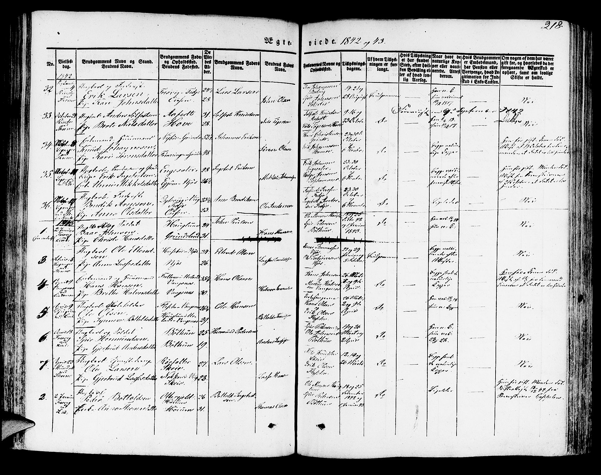 Leikanger sokneprestembete, AV/SAB-A-81001/H/Haa/Haaa/L0007: Parish register (official) no. A 7, 1838-1851, p. 218