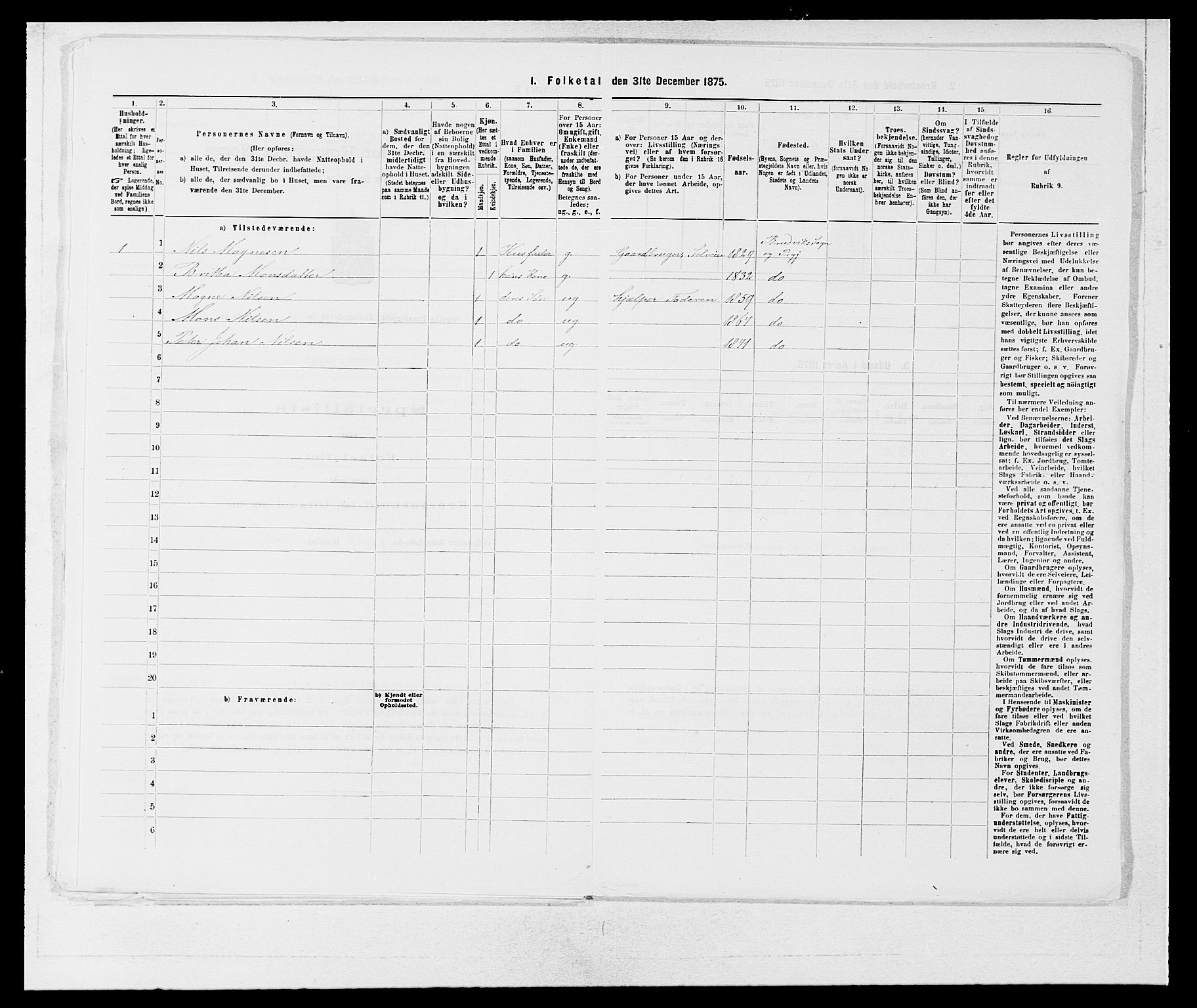 SAB, 1875 census for 1251P Bruvik, 1875, p. 107