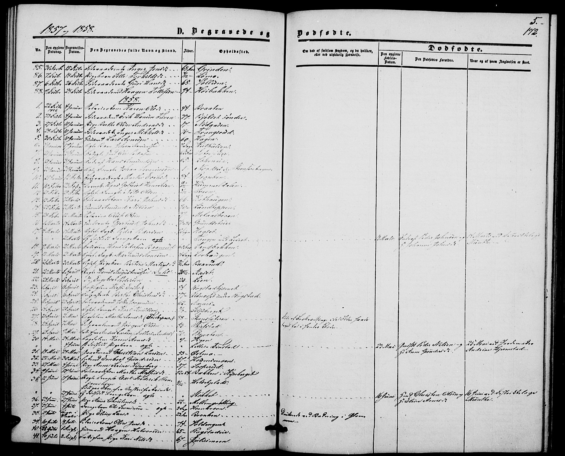 Elverum prestekontor, AV/SAH-PREST-044/H/Ha/Hab/L0003: Parish register (copy) no. 3, 1856-1865, p. 172