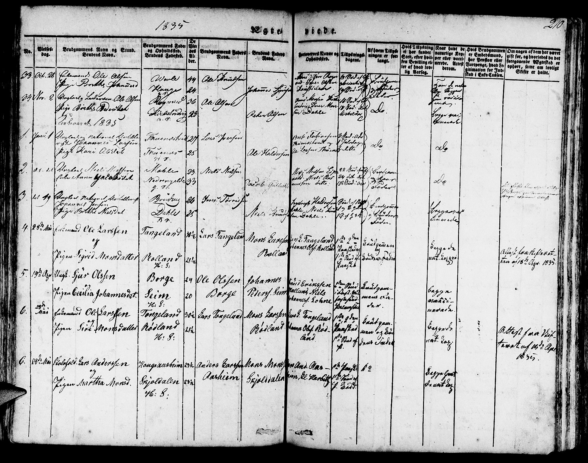 Haus sokneprestembete, AV/SAB-A-75601/H/Haa: Parish register (official) no. A 14, 1827-1838, p. 210