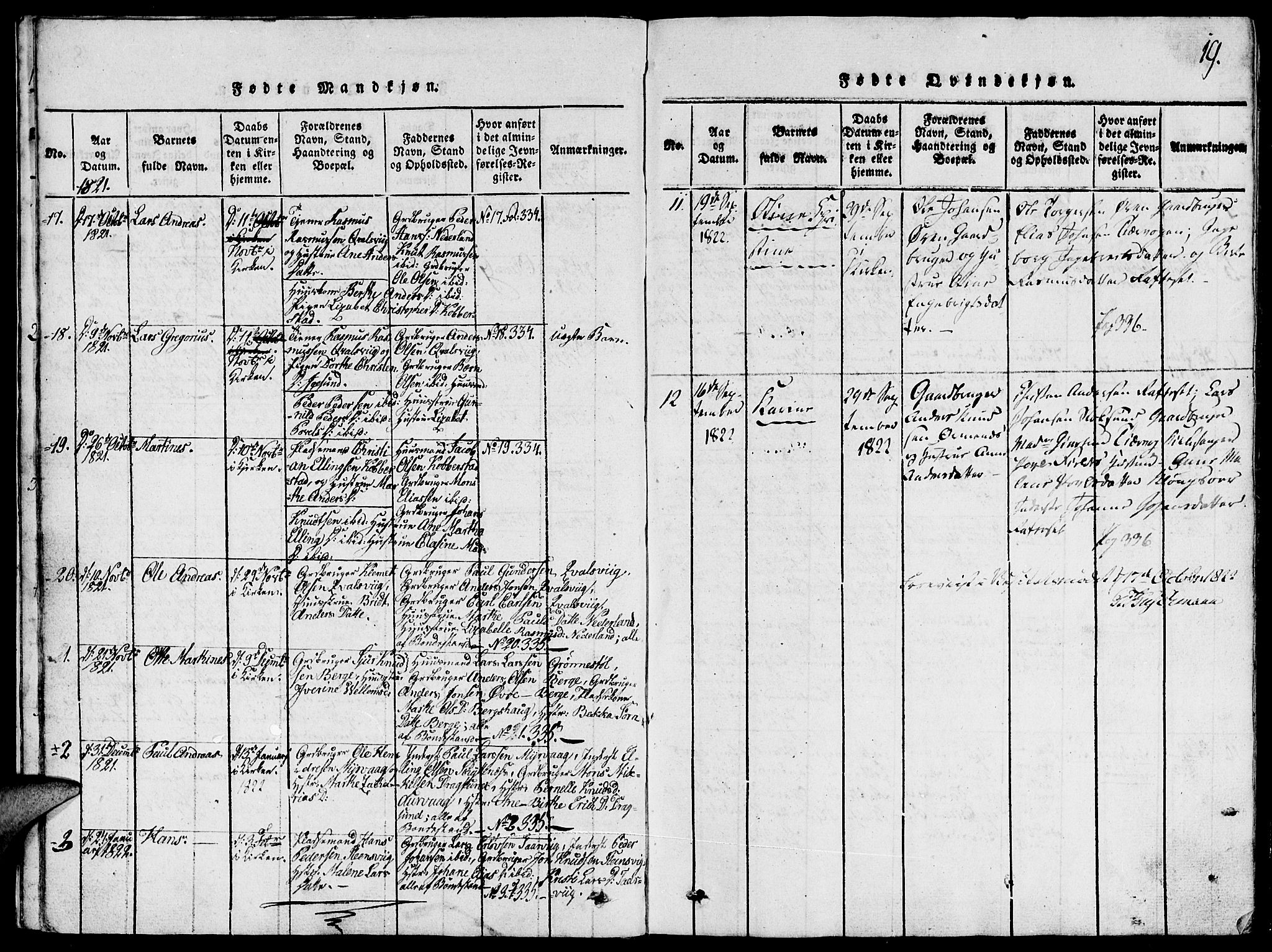 Ministerialprotokoller, klokkerbøker og fødselsregistre - Møre og Romsdal, AV/SAT-A-1454/507/L0069: Parish register (official) no. 507A04, 1816-1841, p. 19