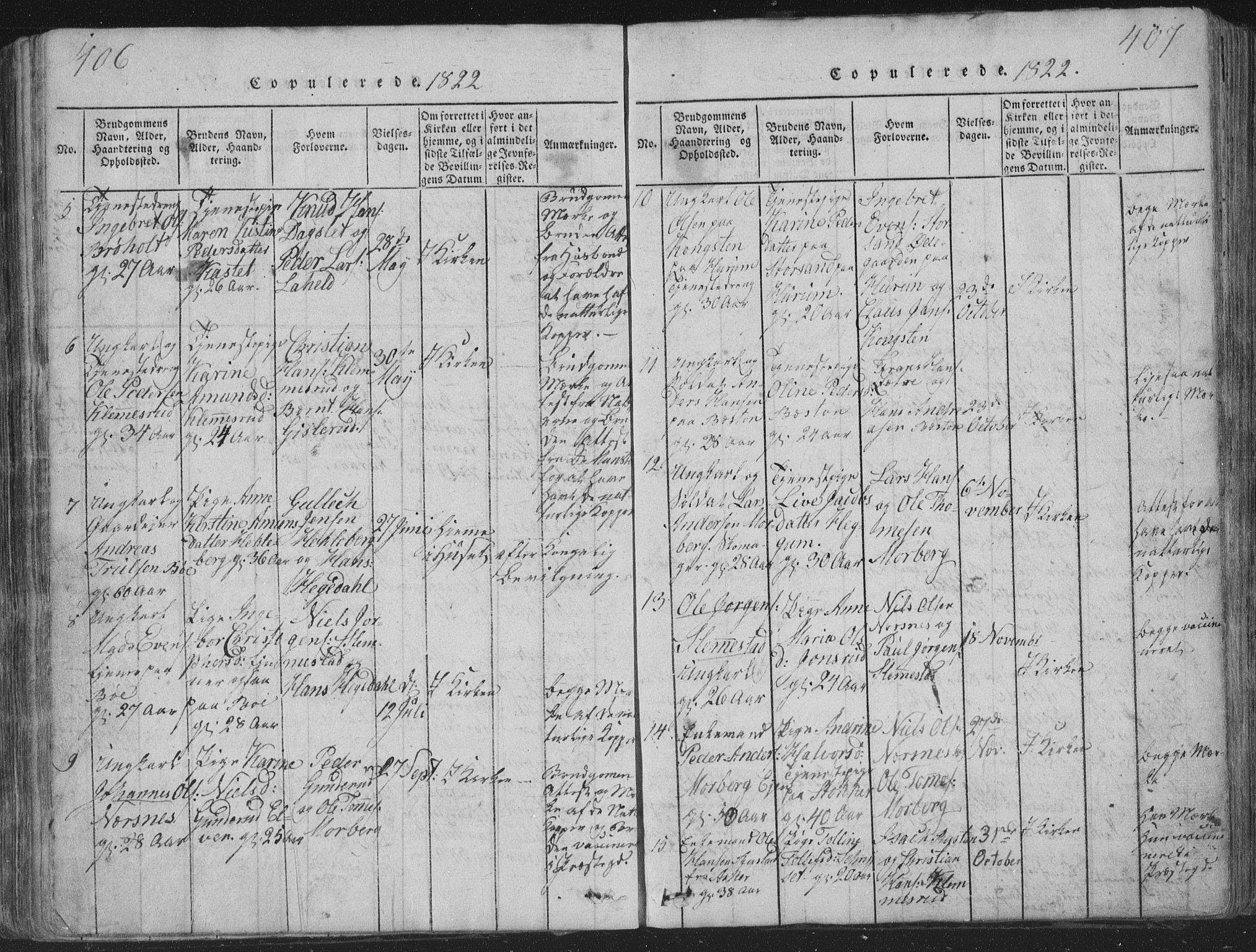 Røyken kirkebøker, SAKO/A-241/G/Ga/L0003: Parish register (copy) no. 3, 1814-1856, p. 406-407