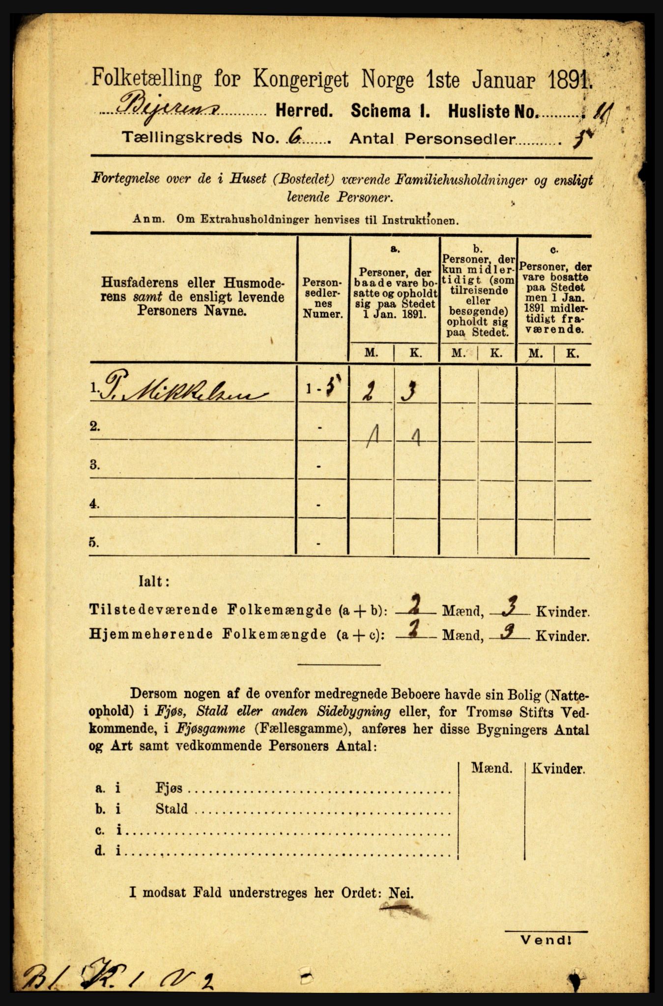 RA, 1891 census for 1839 Beiarn, 1891, p. 1865