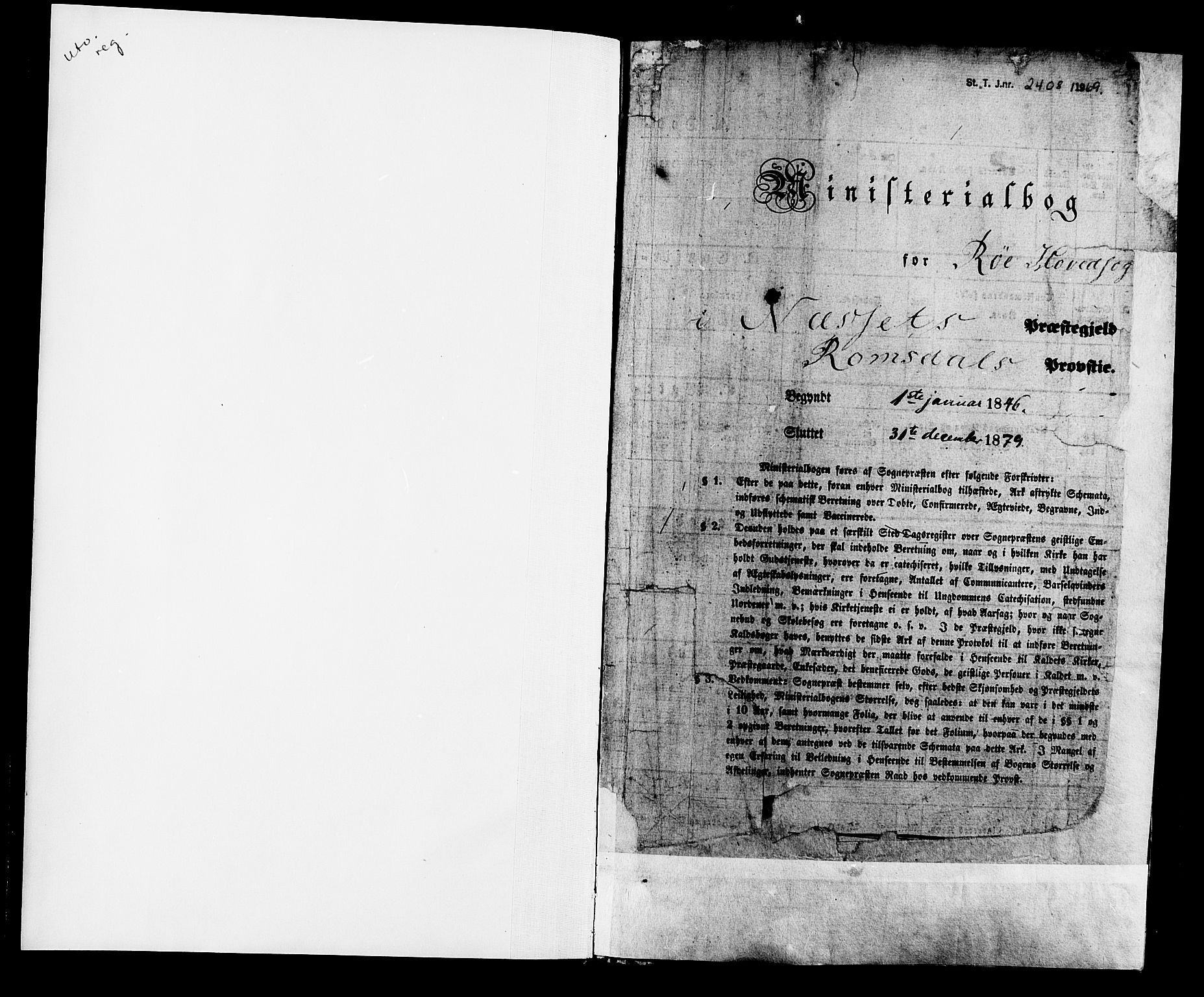 Ministerialprotokoller, klokkerbøker og fødselsregistre - Møre og Romsdal, SAT/A-1454/551/L0625: Parish register (official) no. 551A05, 1846-1879, p. 1