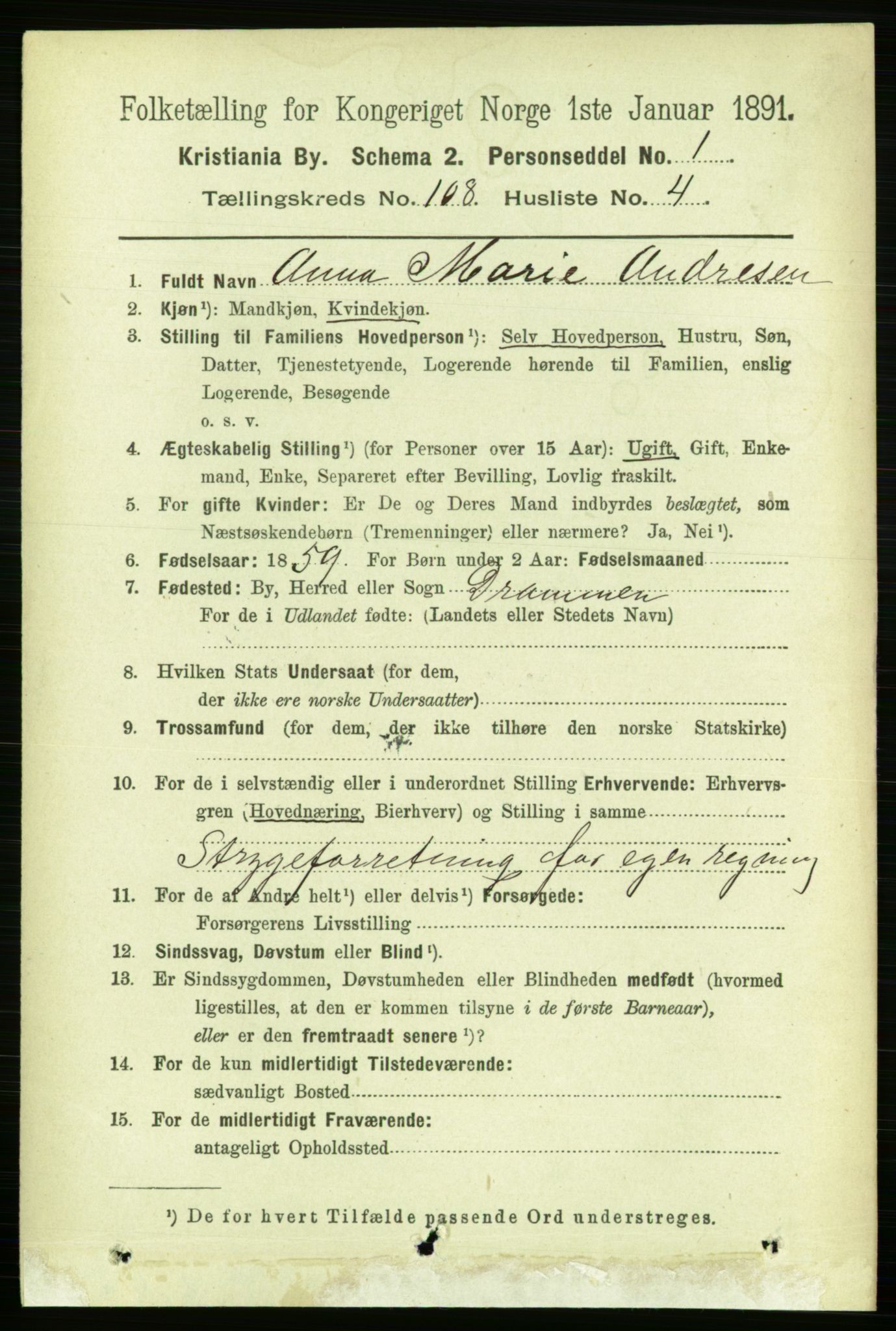 RA, 1891 census for 0301 Kristiania, 1891, p. 55570