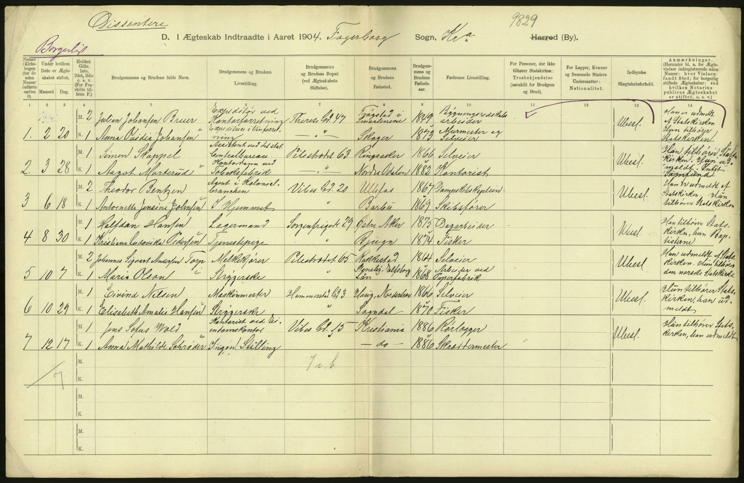 Statistisk sentralbyrå, Sosiodemografiske emner, Befolkning, AV/RA-S-2228/D/Df/Dfa/Dfab/L0004: Kristiania: Gifte, døde, 1904, p. 58