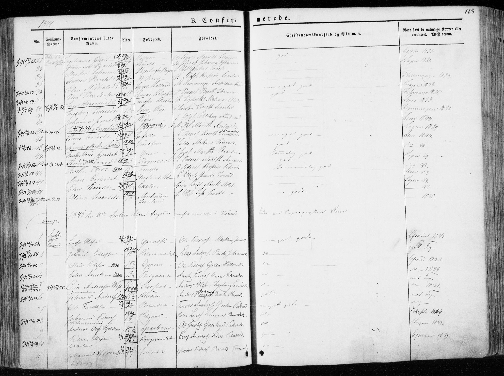 Ministerialprotokoller, klokkerbøker og fødselsregistre - Nord-Trøndelag, SAT/A-1458/723/L0239: Parish register (official) no. 723A08, 1841-1851, p. 168
