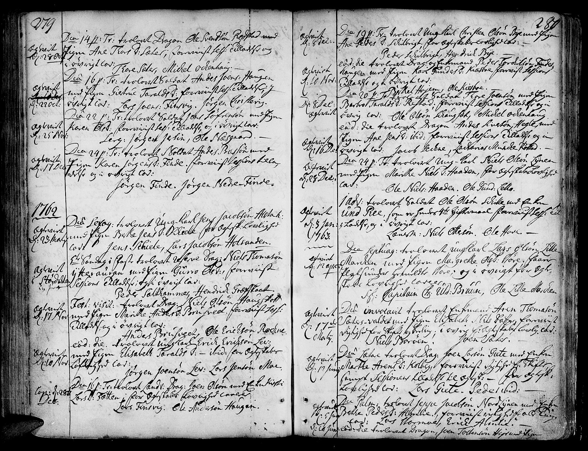 Ministerialprotokoller, klokkerbøker og fødselsregistre - Nord-Trøndelag, AV/SAT-A-1458/717/L0141: Parish register (official) no. 717A01, 1747-1803, p. 279-280