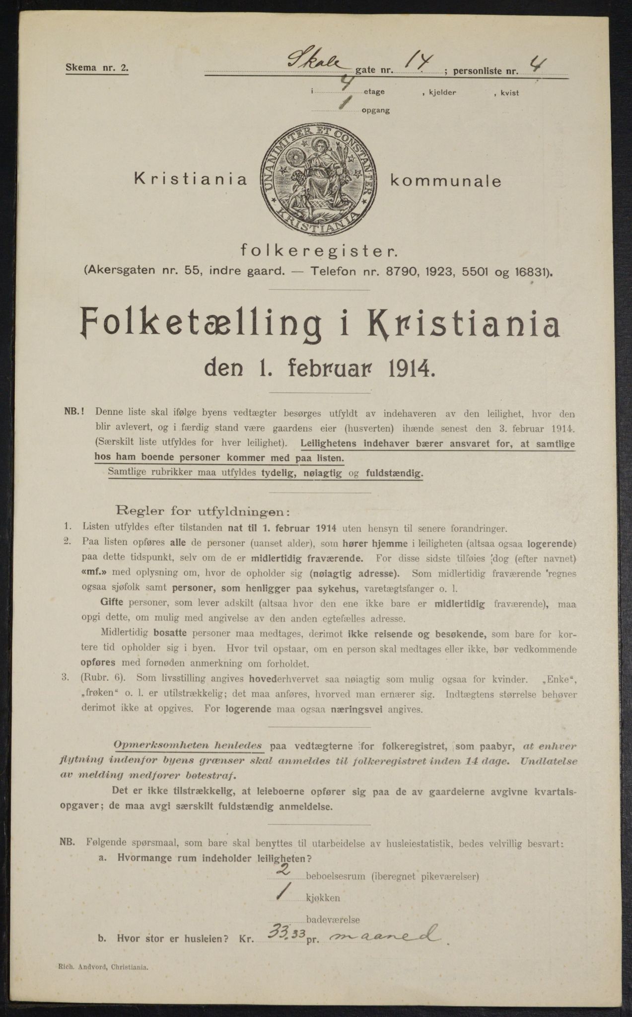 OBA, Municipal Census 1914 for Kristiania, 1914, p. 96231