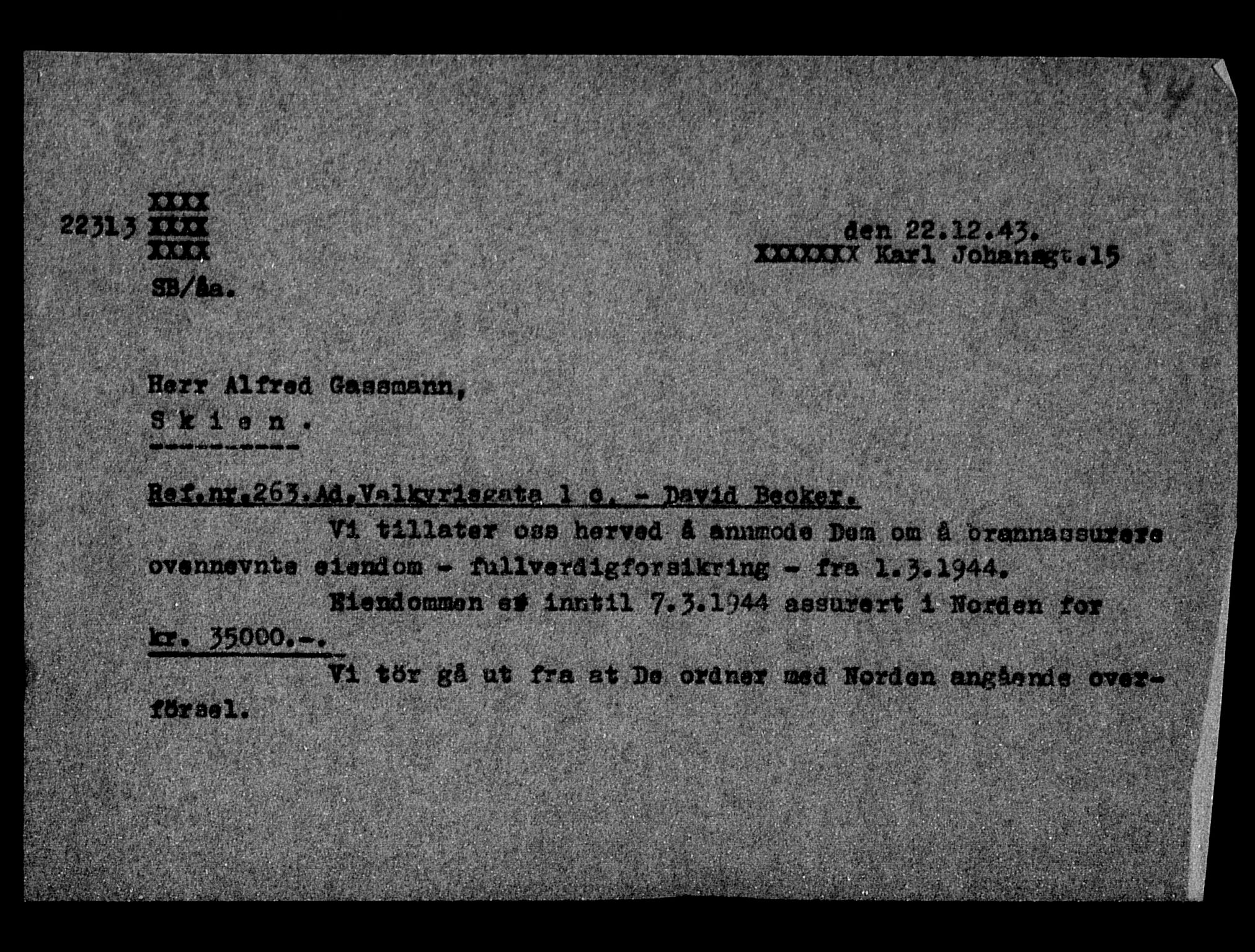 Justisdepartementet, Tilbakeføringskontoret for inndratte formuer, AV/RA-S-1564/H/Hc/Hcd/L0990: --, 1945-1947, p. 121