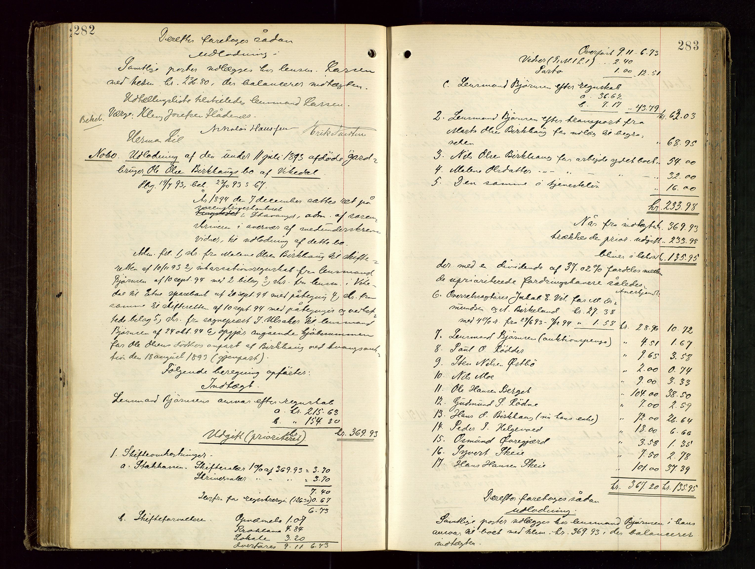 Ryfylke tingrett, AV/SAST-A-100055/001/IV/IVD/L0029: Skifteprotokoll, register i protokollen, 1893-1897, p. 282-283