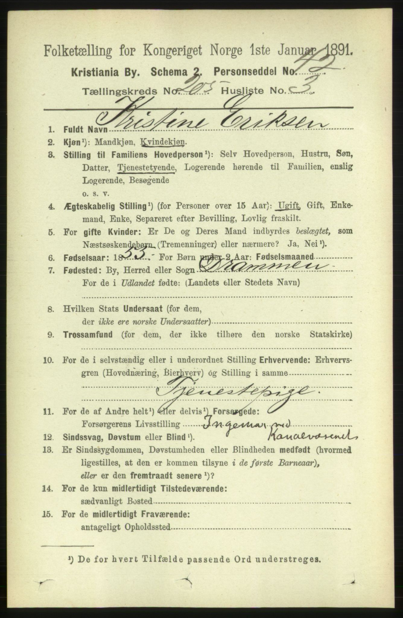 RA, 1891 census for 0301 Kristiania, 1891, p. 123426