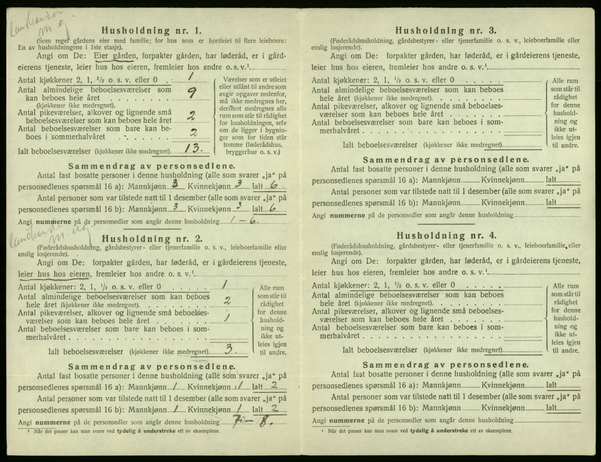 SAB, 1920 census for Ølen, 1920, p. 260