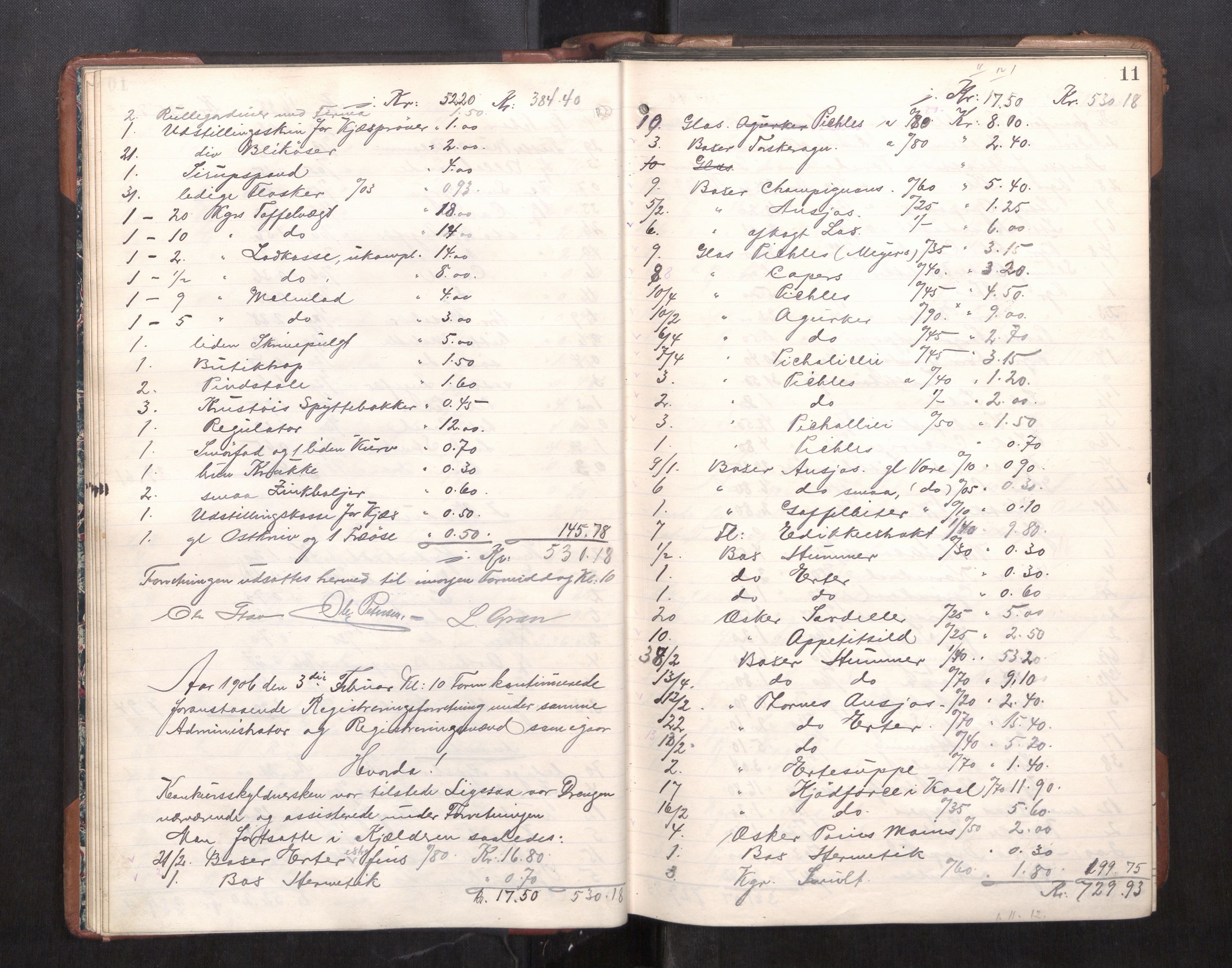 Trondheim byfogd, AV/SAT-A-0003/1/3/3C/L0025: Skifteregistreringsprotokoll - 24/1-14/7. (u/ register), 1906-1909, p. 11