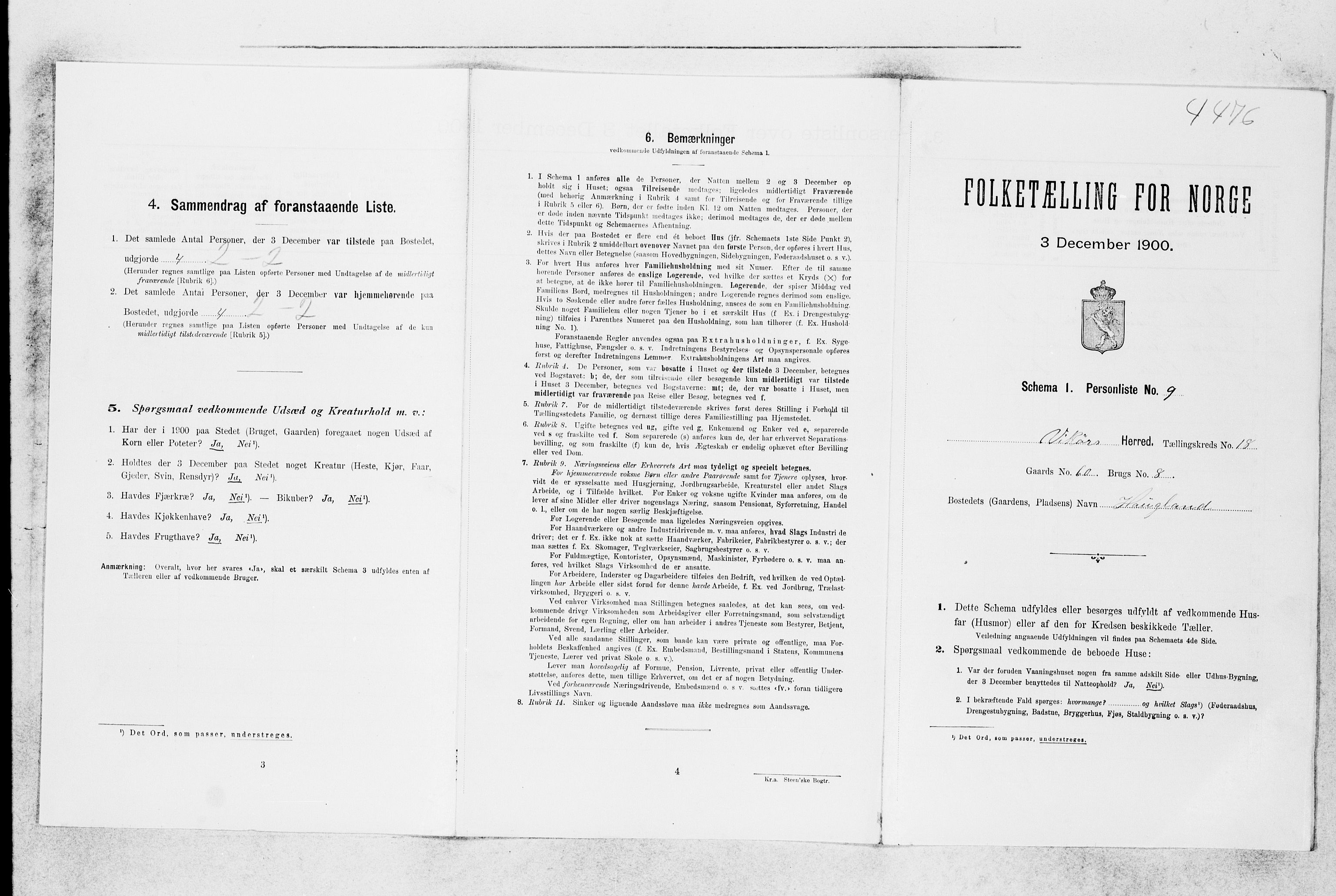 SAB, 1900 census for Kvam, 1900, p. 910