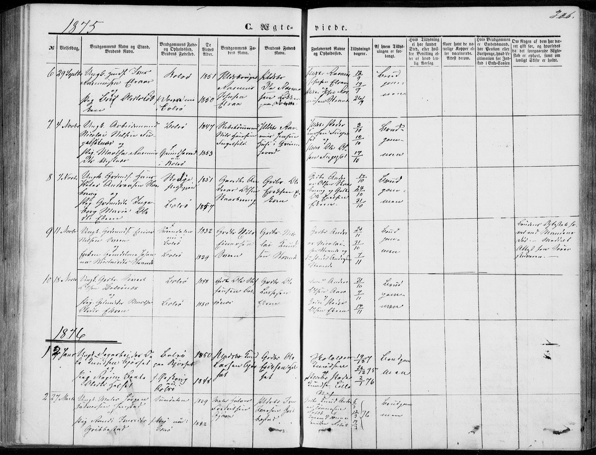 Ministerialprotokoller, klokkerbøker og fødselsregistre - Møre og Romsdal, SAT/A-1454/555/L0655: Parish register (official) no. 555A05, 1869-1886, p. 306