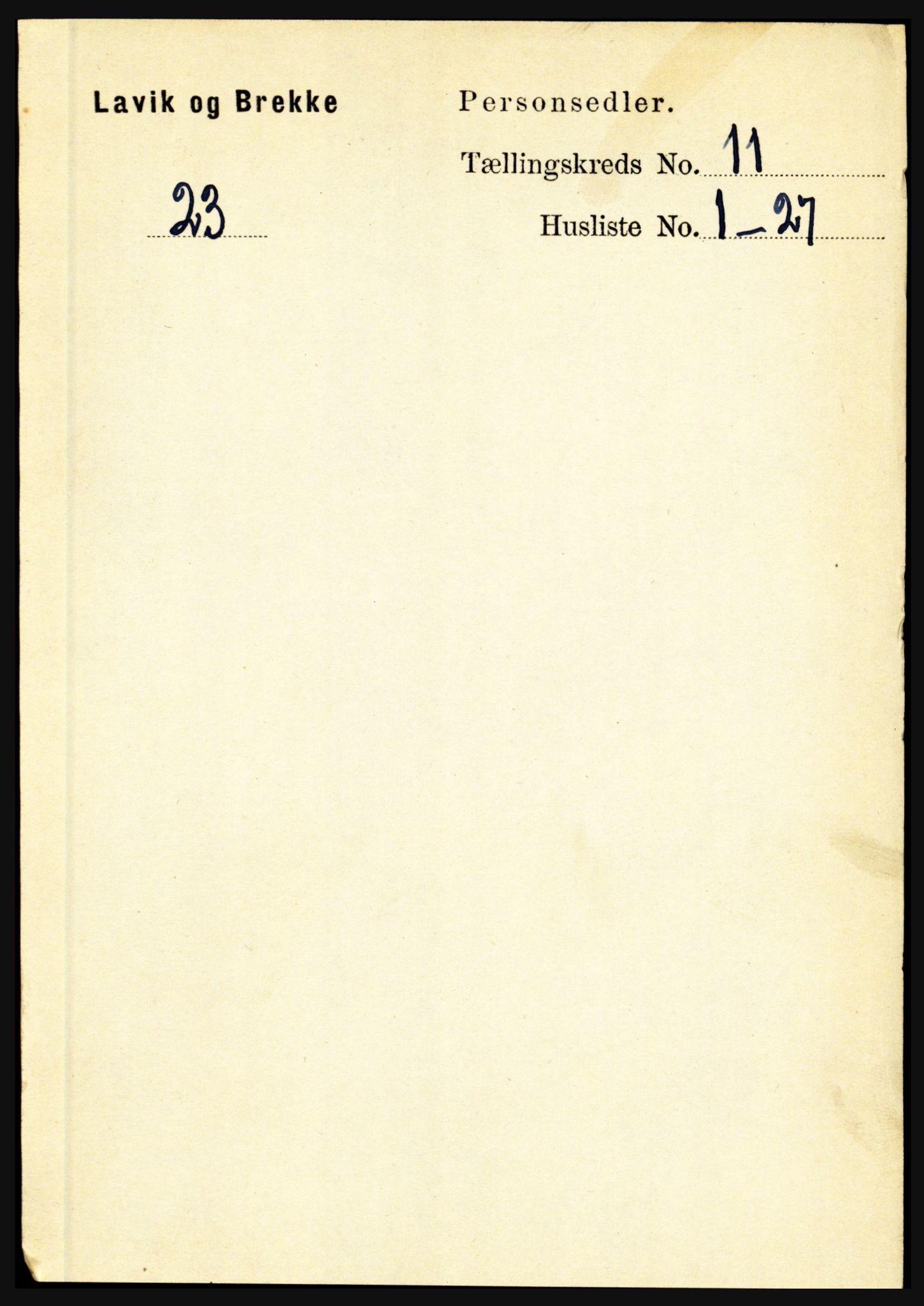 RA, 1891 census for 1415 Lavik og Brekke, 1891, p. 2135