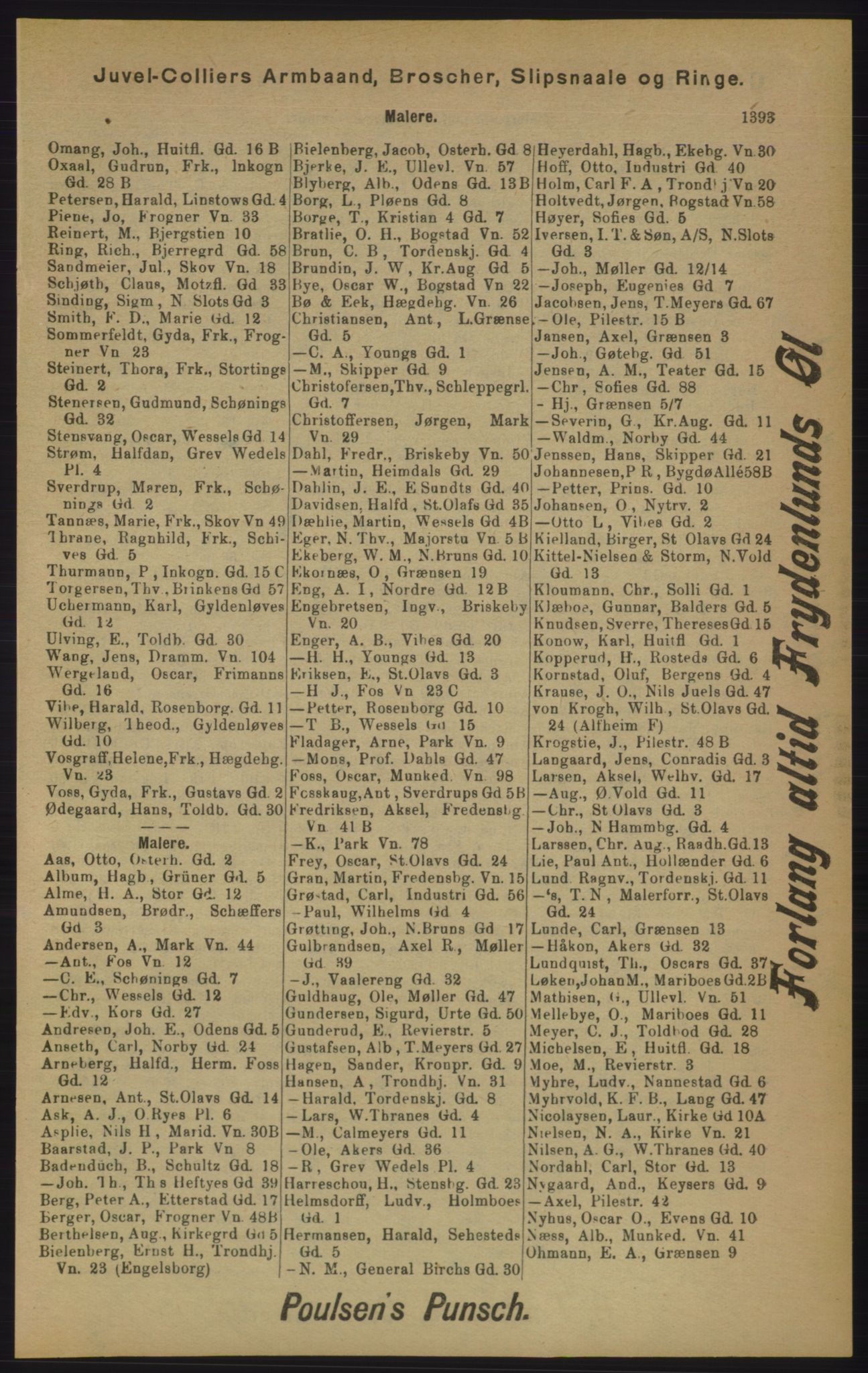Kristiania/Oslo adressebok, PUBL/-, 1905, p. 1393