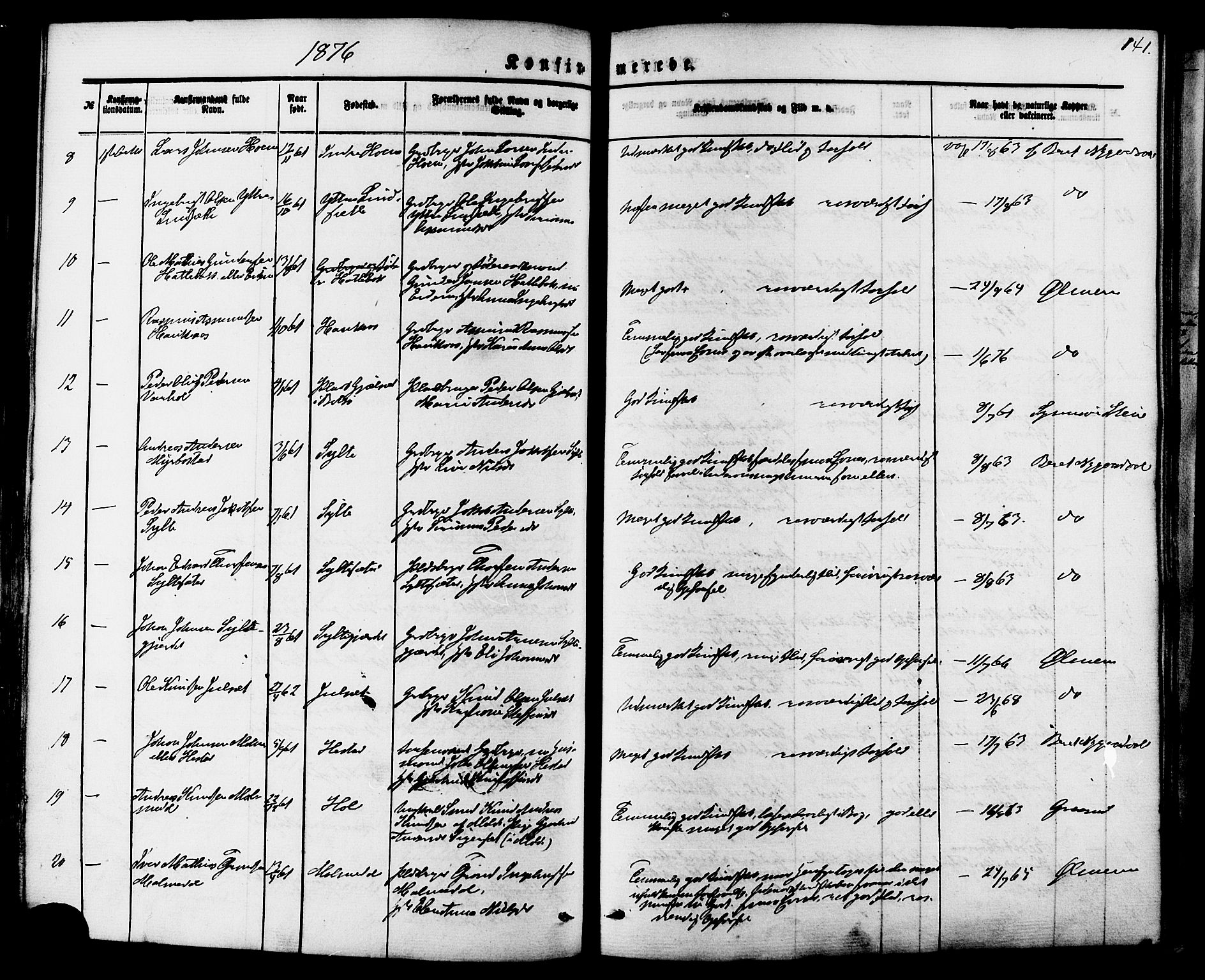 Ministerialprotokoller, klokkerbøker og fødselsregistre - Møre og Romsdal, SAT/A-1454/565/L0749: Parish register (official) no. 565A03, 1871-1886, p. 141