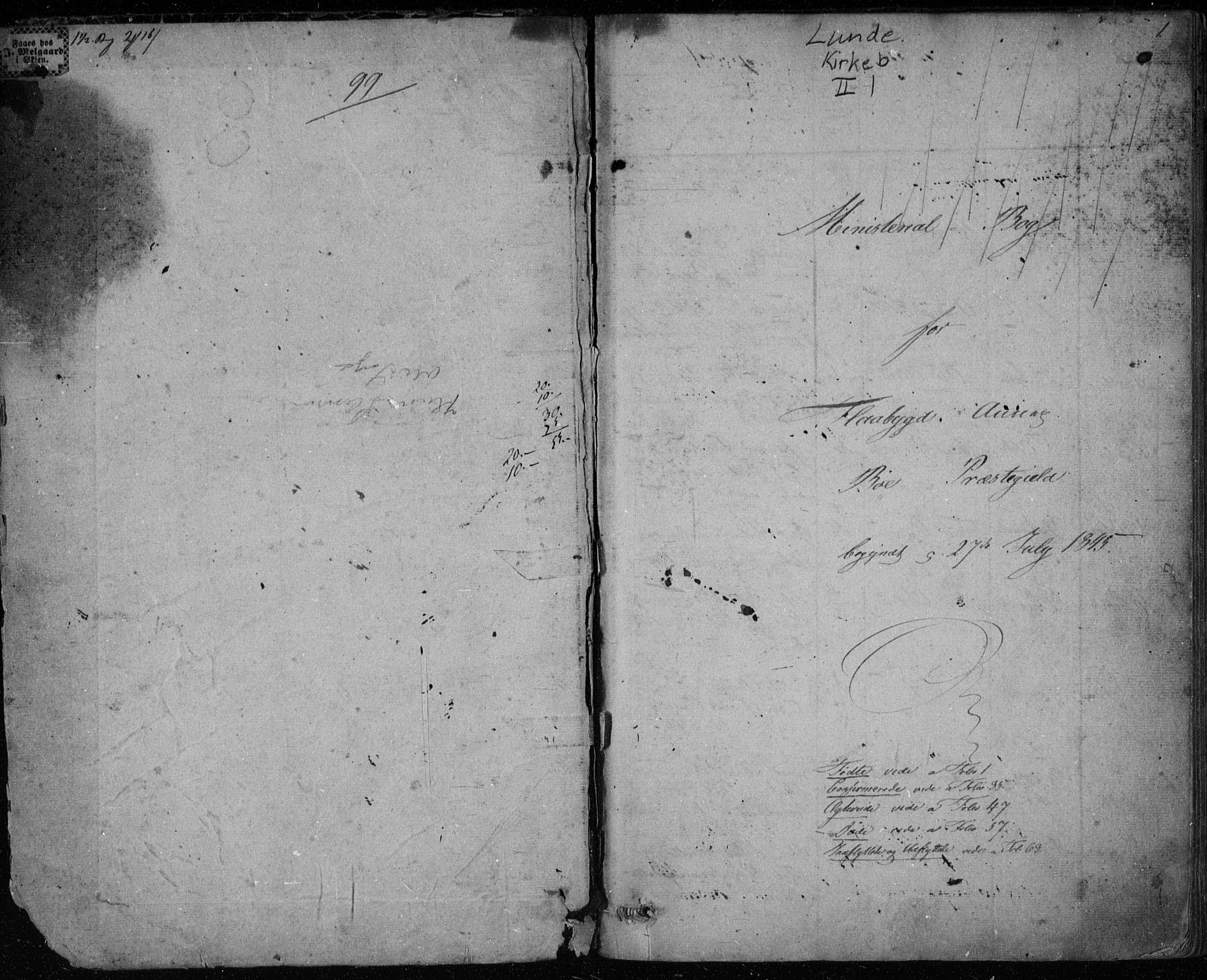 Lunde kirkebøker, SAKO/A-282/F/Fb/L0001: Parish register (official) no. II 1, 1845-1861, p. 1